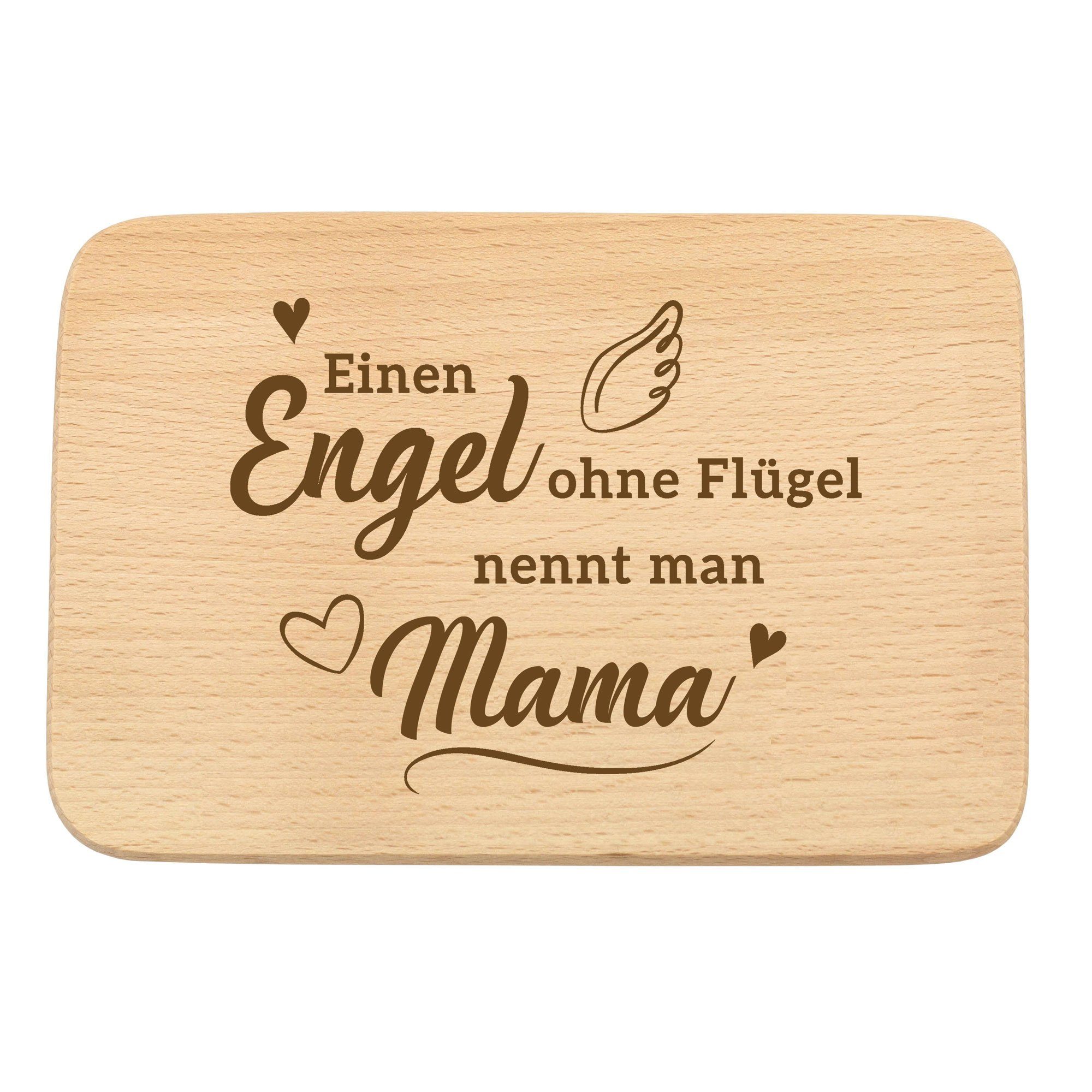 Spruchreif® Frühstücksbrett Frühstücksbrettchen aus Holz mit Gravur · Brotbrett mit Sprüchen · Geschenk für die Mutter · Geburtstag (Einen Engel ohne Flügel nennt man Mama) | Frühstücksbrettchen