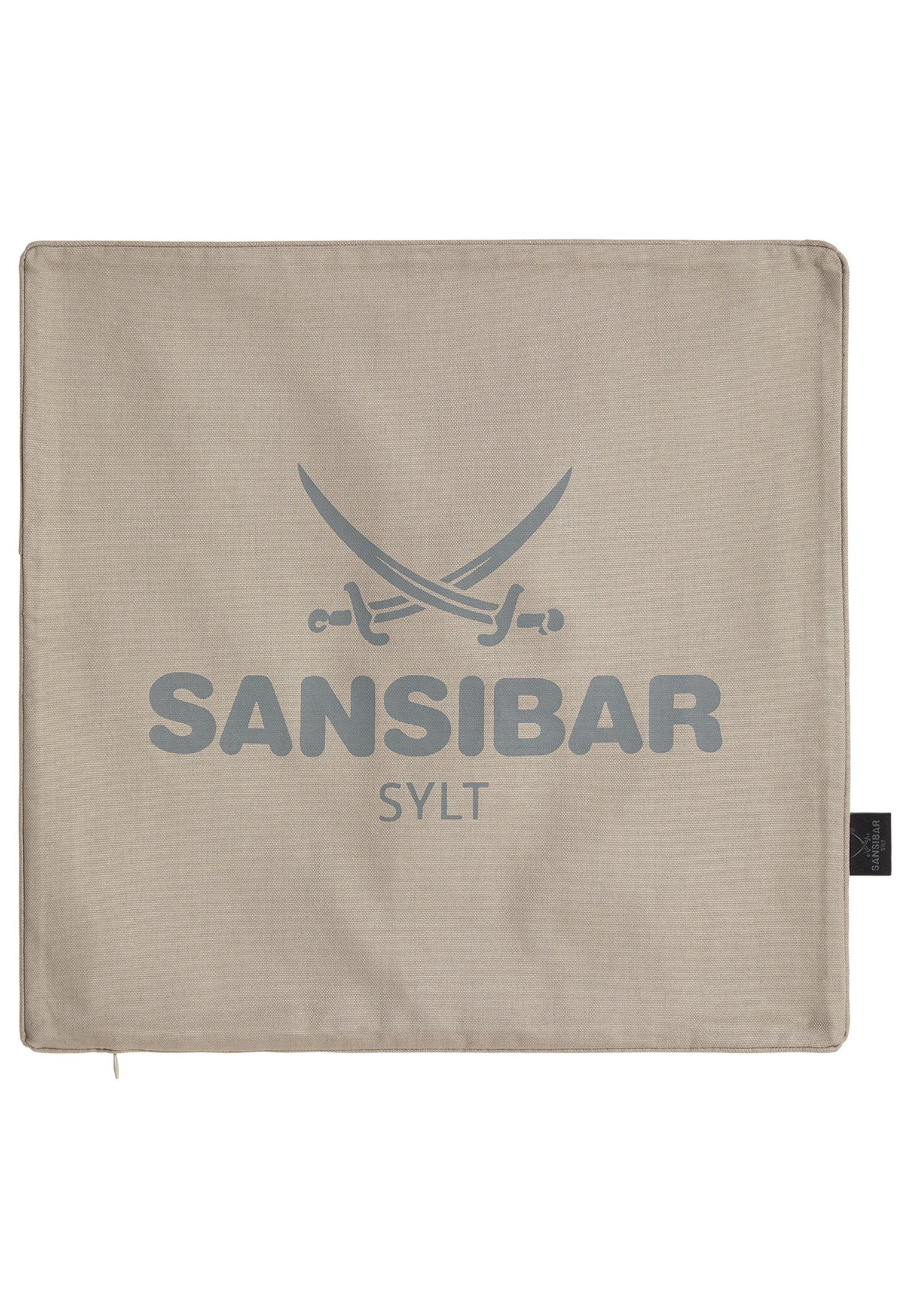 Sansibar Sylt Kissenhülle Kissenbezug Sansibar Sylt Kissenhülle, Sansibar Logo Druck, 45x45 cm, mit Logo-Schriftzug, mit verdecktem Reißverschluss