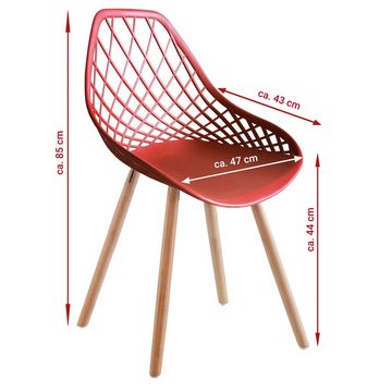 TRISENS Gartenstuhl Eleonora (im 2er, 4er Set, 2 St), Essstuhl aus pflegeleichter Hartplastik Küchenstuhl in modernem Design