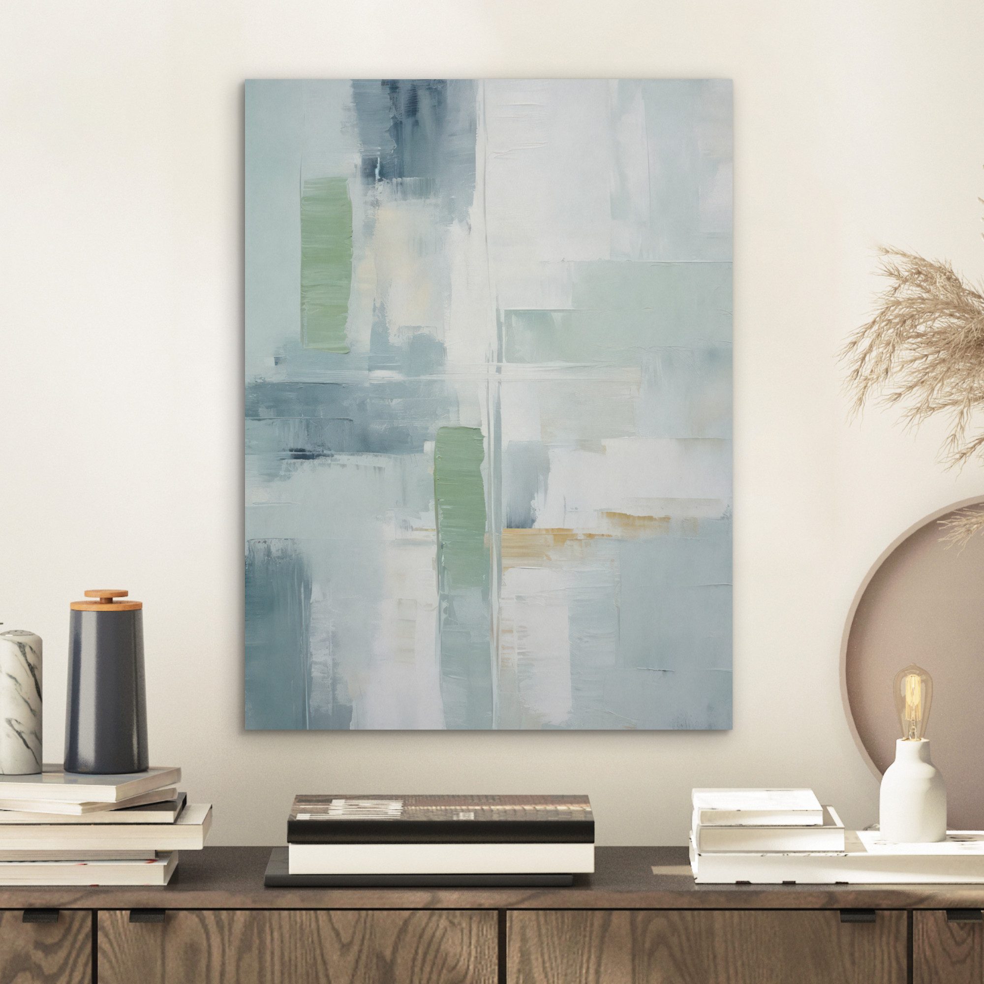 MuchoWow Gemälde Farbe - Moderne Kunst - Abstrakt - Grau, Fotodruck (1 St), Akustikpaneele, Wandpaneele, Schalldämmung, Akustikbilder 30x40 cm