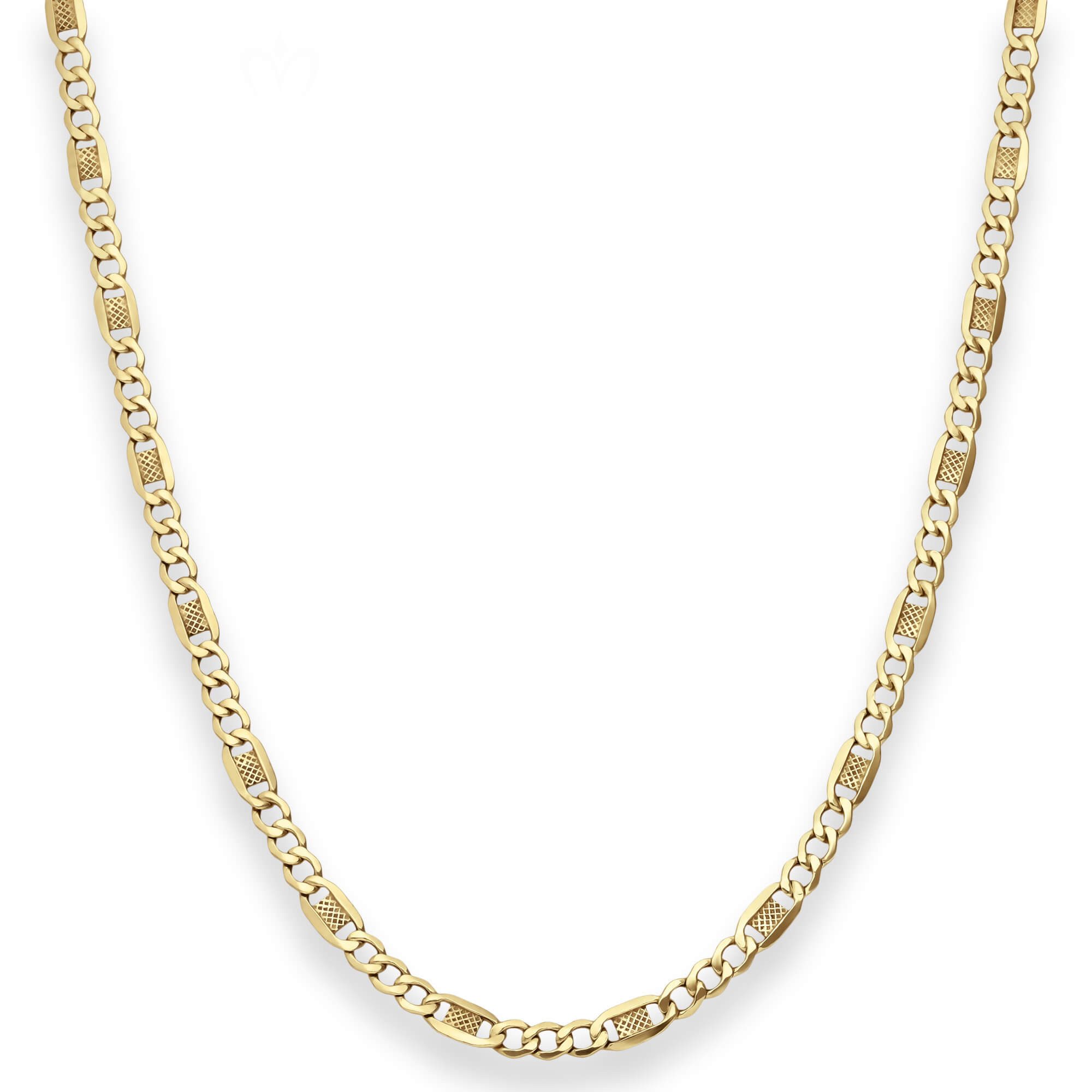 Schmuck Krone Goldkette 3,8mm Fantasiekette aus 375 Gelbgold 60cm, Gold 375