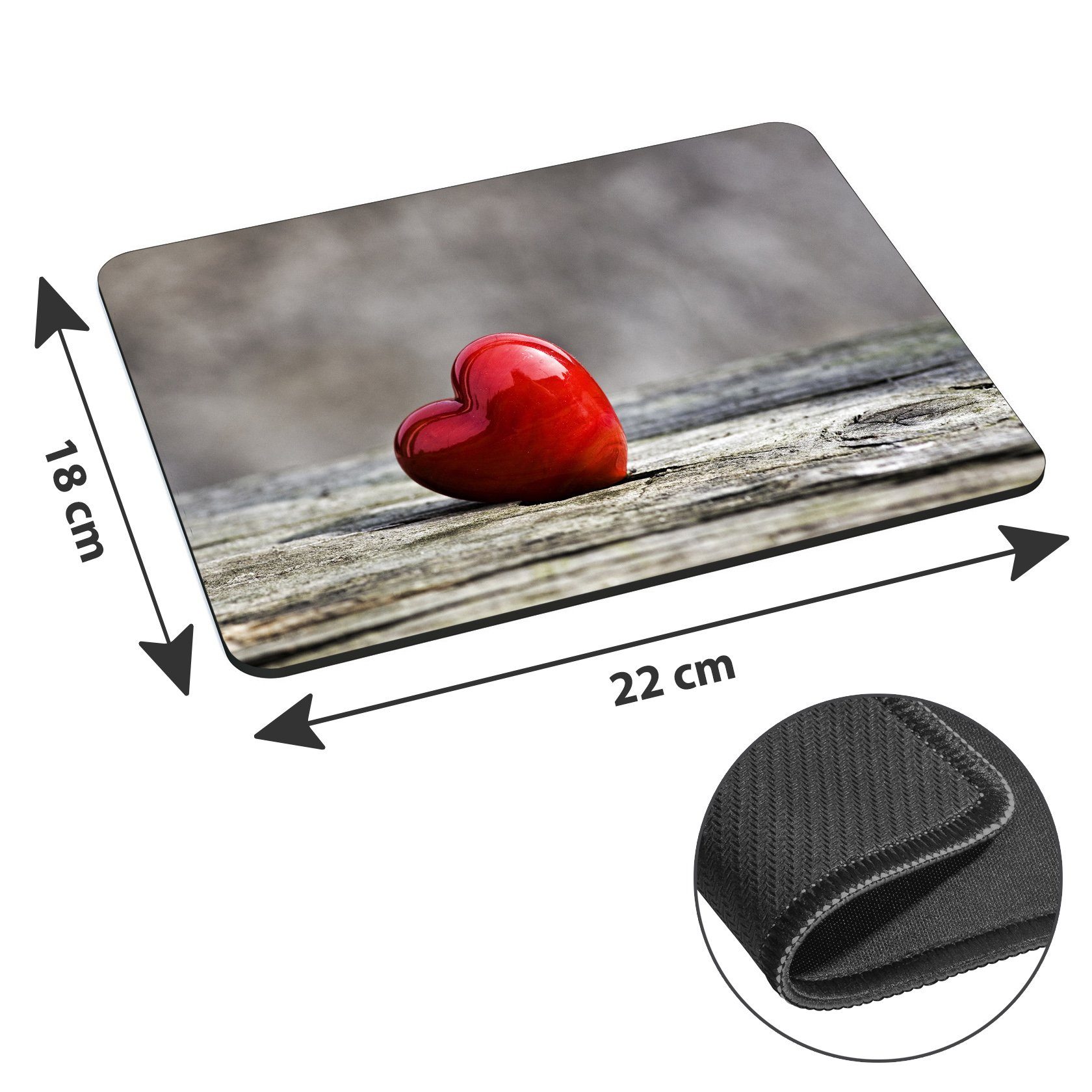 PEDEA Gaming Mauspad 22 cm x 18 cm mit Motiv (Größe L), mit vernähten Rändern und Rutschfester Unterseite – Bild 2 von 4