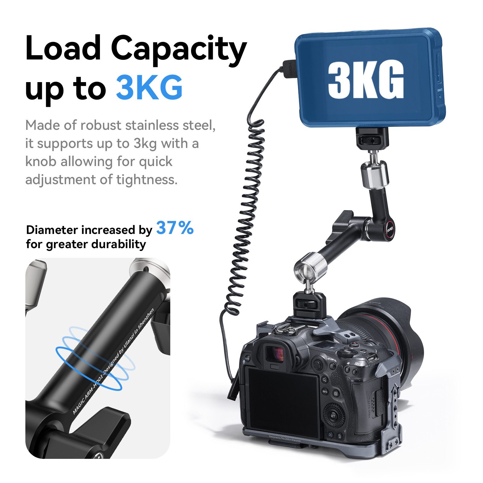 ULANZI Action Cam-Halterung R011A Krabbenklemme Superklemme für Magic Arm Stativbein