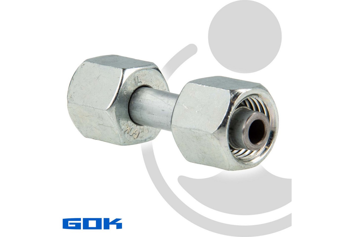 Thumbnail - GOK Wasserrohr Schneidringverschraubung Verbindungsstück 50 mm, für Rohrleitungen, Ø 8 x 8 mm