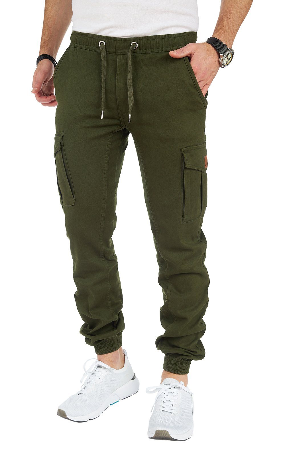 Dark Herren Hose Styleko Cargohose Green- Elastenbund Cargohose Cargohose 8002 männer Cargohose Chino Styleko