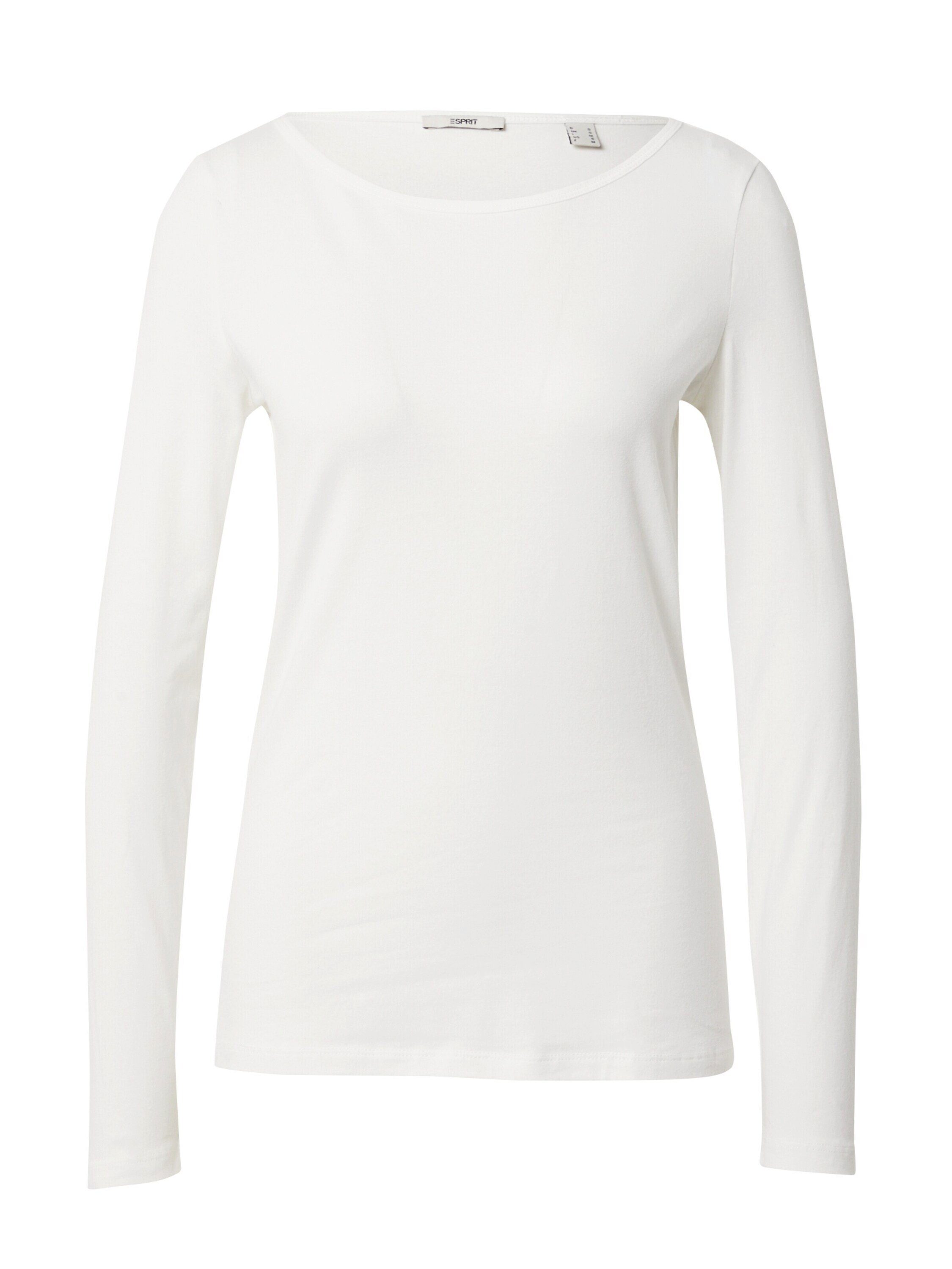 Esprit Langarmshirt white Details off (1-tlg) Plain/ohne
