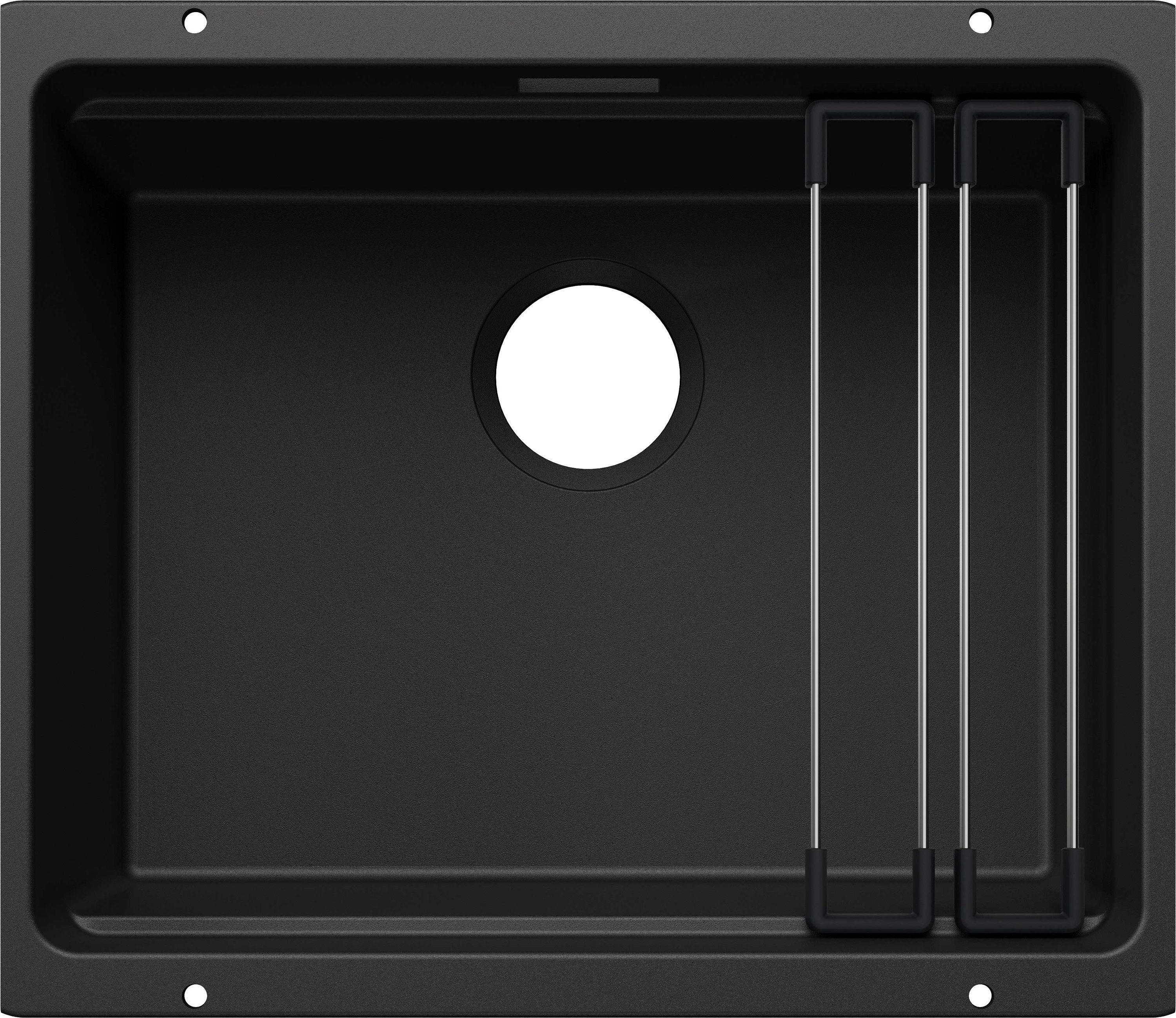 Blanco Einbauspüle ETAGON 500-U Einbauspüle SILGRANIT schwarz ab 60 cm, rechteckig, 46/53 cm