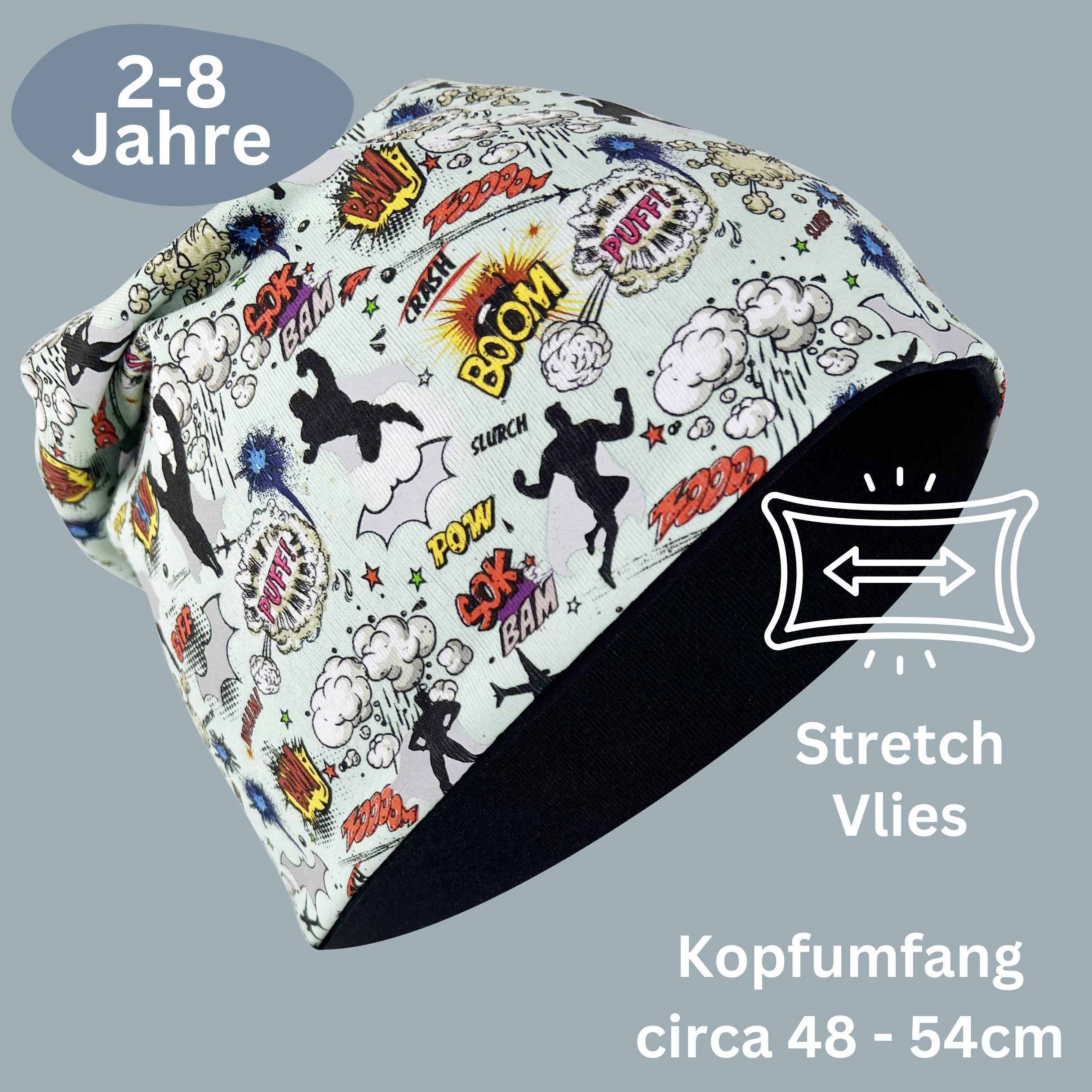 HECKBO Beanie 360° Reflektor Kinder Beanie Mütze & Loop Schal Set – Bild 5 von 5