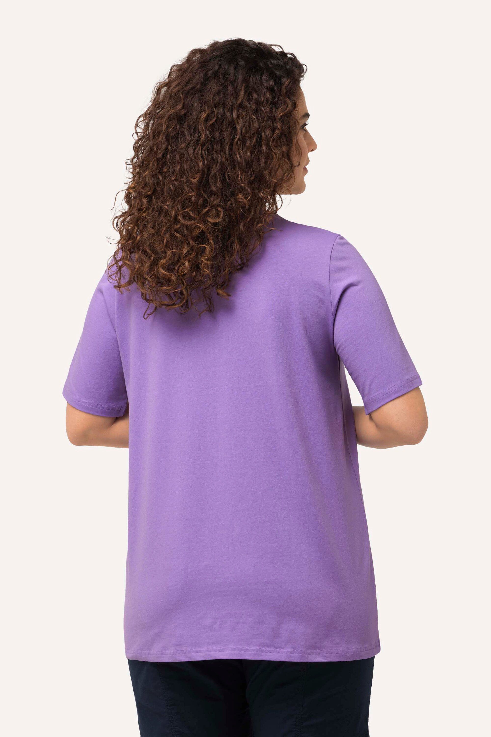Ulla Popken T-Shirt T-Shirt A-Linie Carré-Ausschnitt Halbarm