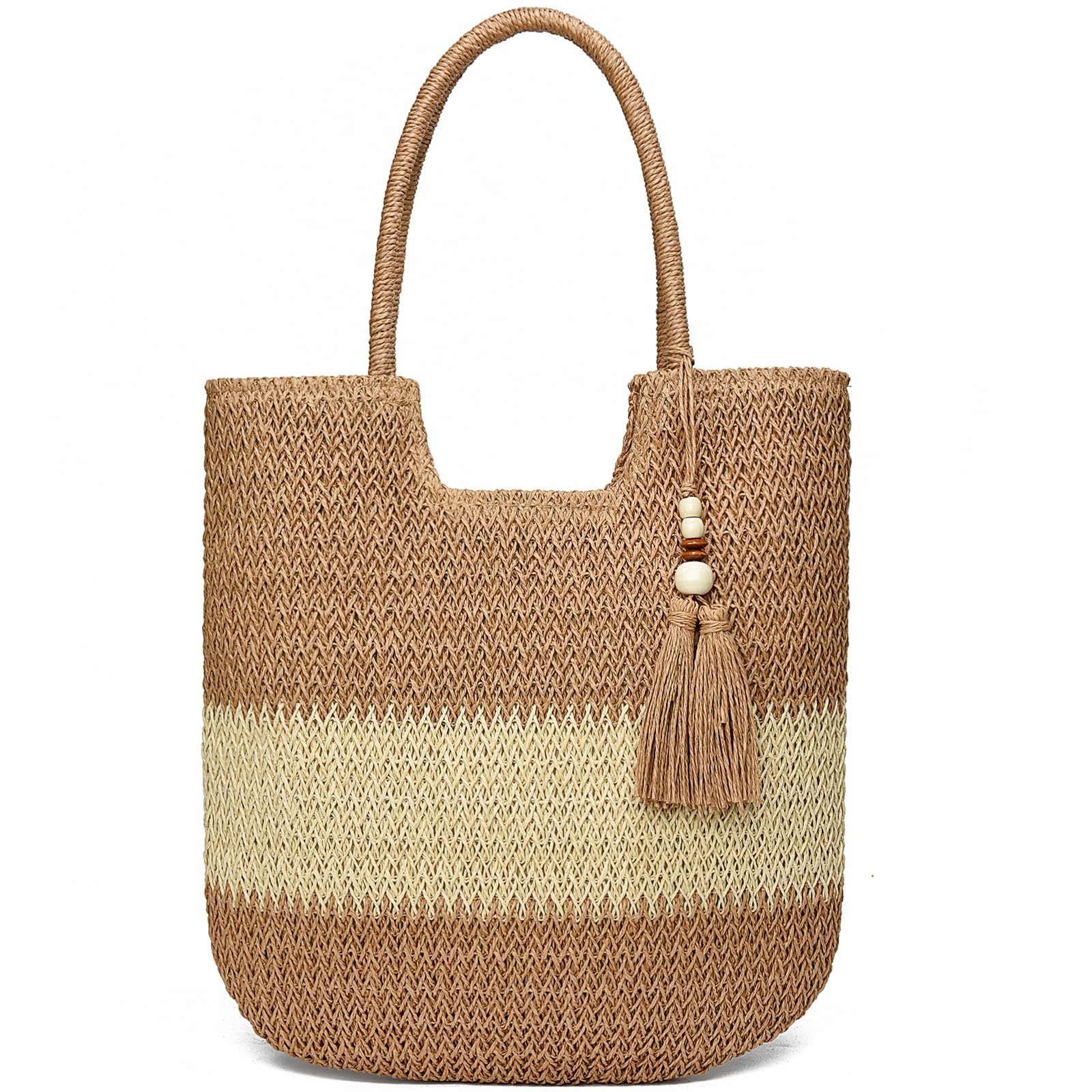 Strandtasche Damen, Große Handtasche Damen, Leichte Schultertasche Boho Shopper