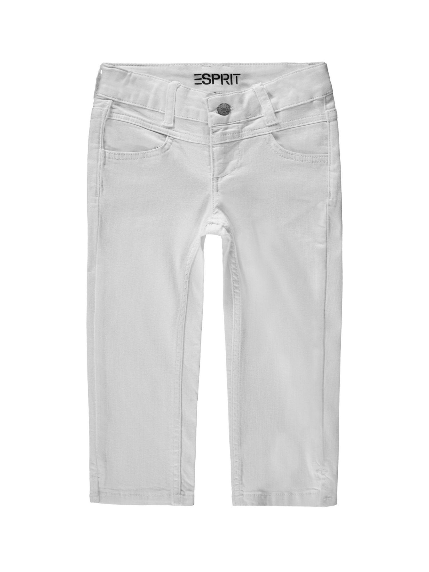 Esprit Jeansshorts Recycelt: Capri-Jeans mit Verstellbund WHITE