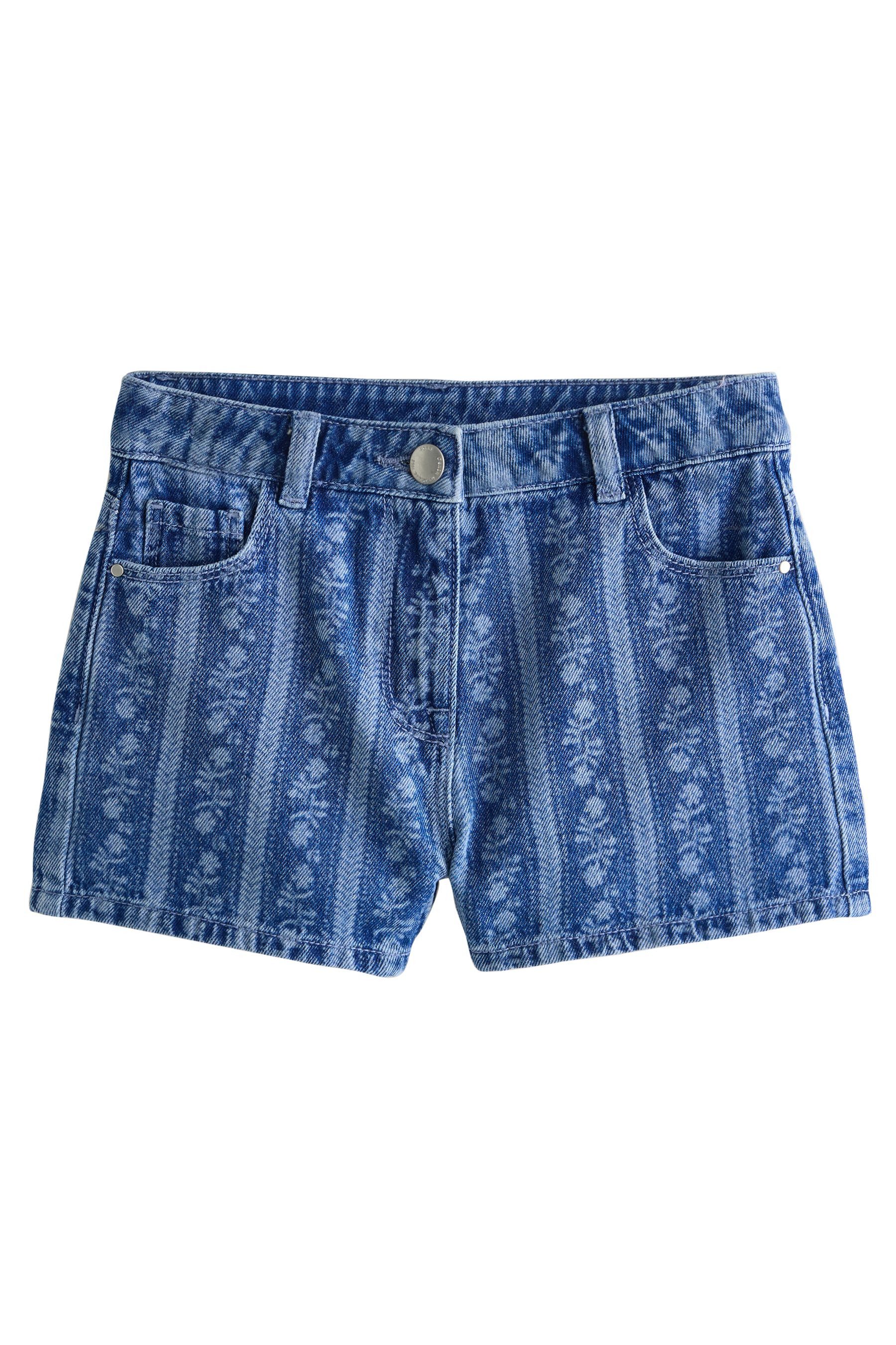 Next Jeansshorts Denim-Shorts mit Blumenmuster (1-tlg)