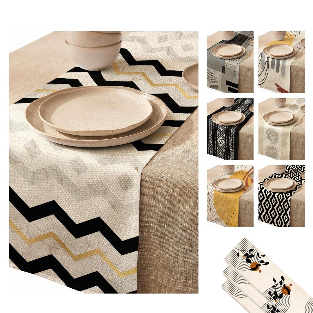 LIVINA HOME Tischläufer Premium Tischdecke abwaschbar, Tischband, moderne L günstig online kaufen