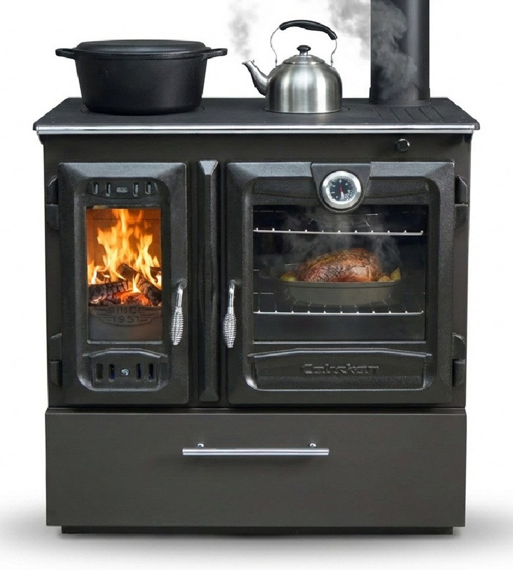 Caliskan Festbrennstoffherd Premium-Holzherd Modell 216 BOX mit 8,97kW - Bauart 1 - viel Gusseisen, 8.97 kW