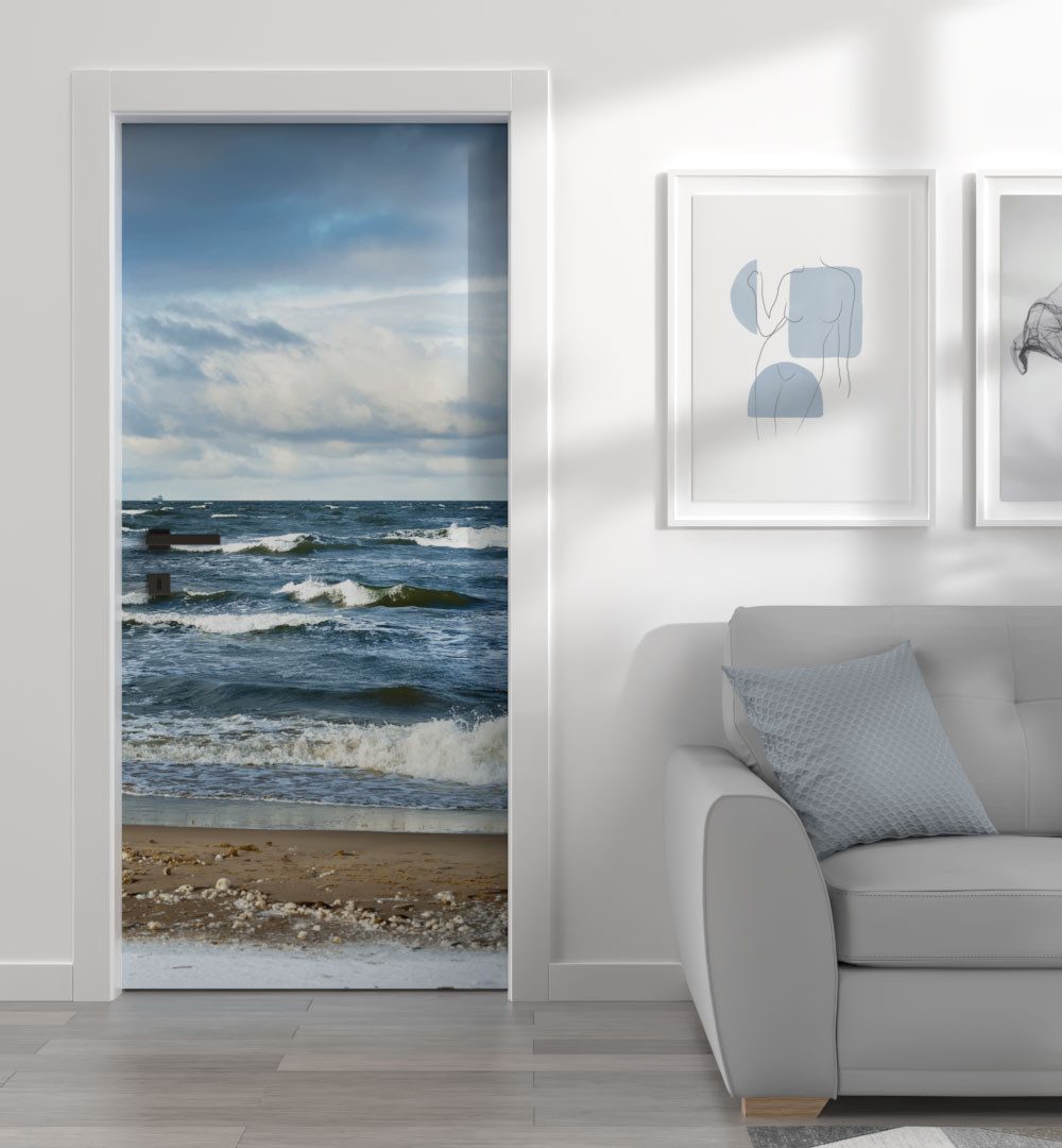 MyMaxxi Dekorationsfolie Türtapete Türposter Türfolie selbstklebend Wellen Türaufkleber Folie, (Stil 12, 1St.}, Klebefolie Tür aufgerollt), Selbstklebend