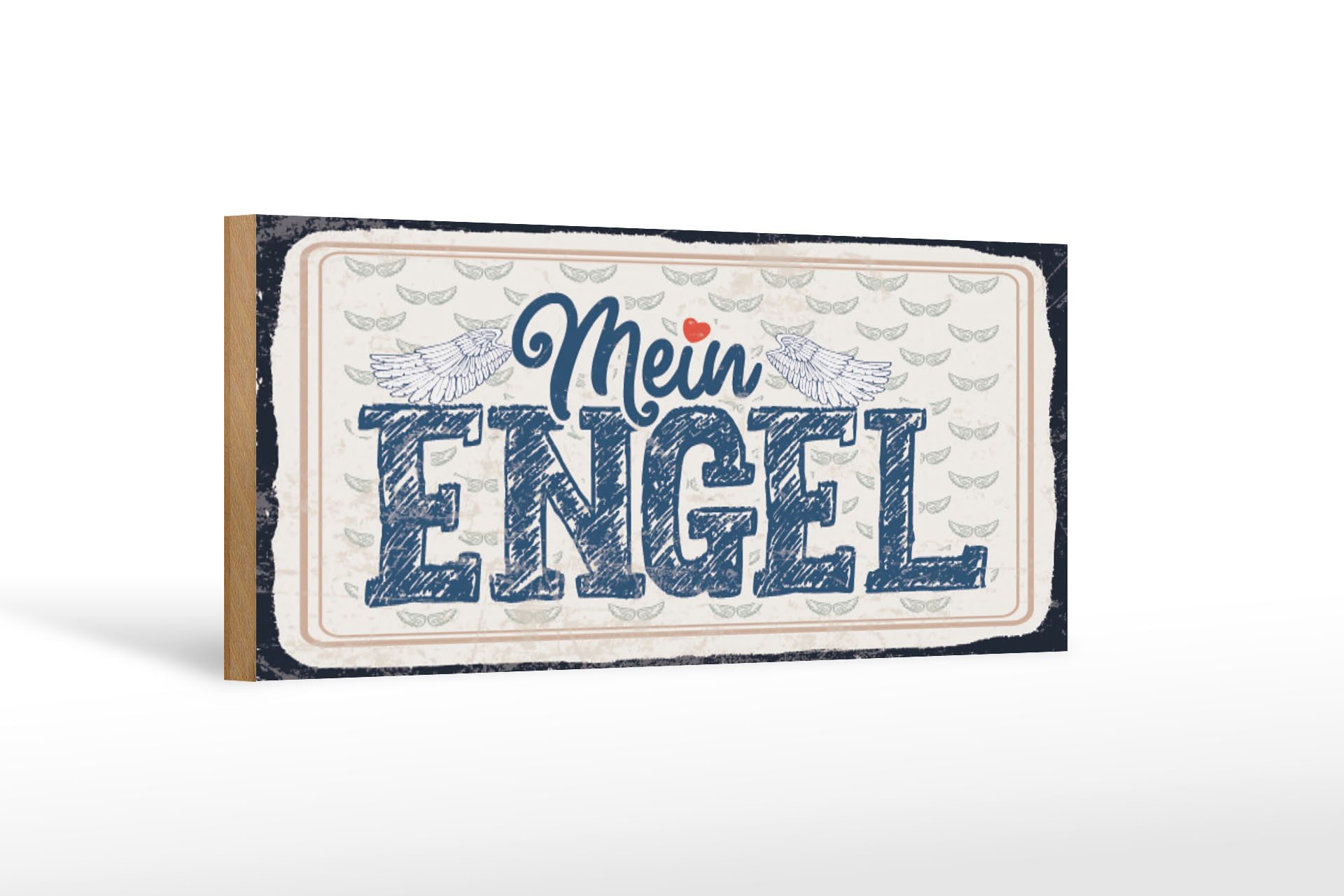 Femer GmbH Holzbild Spruch 27x10 cm Mein Engel, (1 St), Glatte Holzfaserplatte (MDF), vorn beschichtet