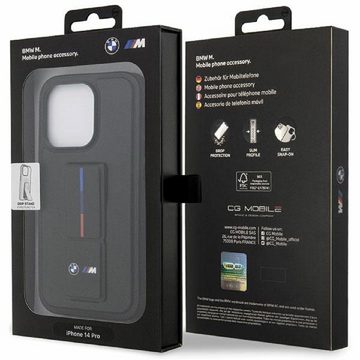 BMW Handyhülle Hardcover iPhone 14 Pro Max Tricolor Kunstleder aufstellbar 6,7 Zoll, Kantenschutz