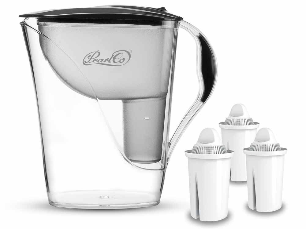 PearlCo Wasserfilter PearlCo Wasserfilter Fashion Anthrazit Inkl. 3 Filterkartuschen