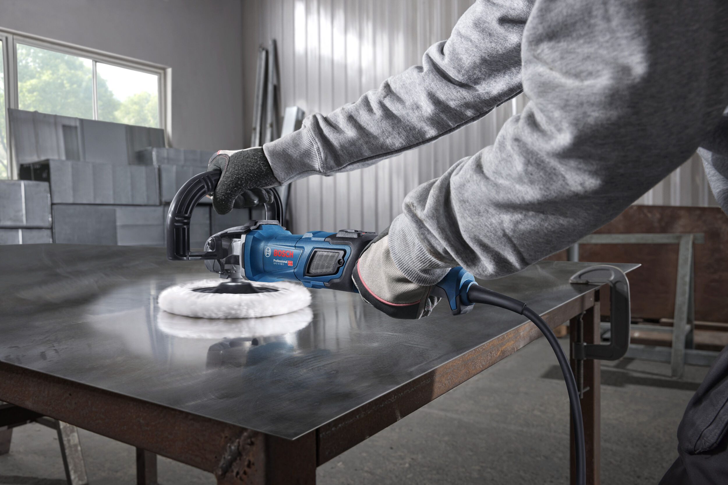BOSCH Winkelpolierer GPO 14-180 S, 3500 max. U/min, Polierer - im Karton