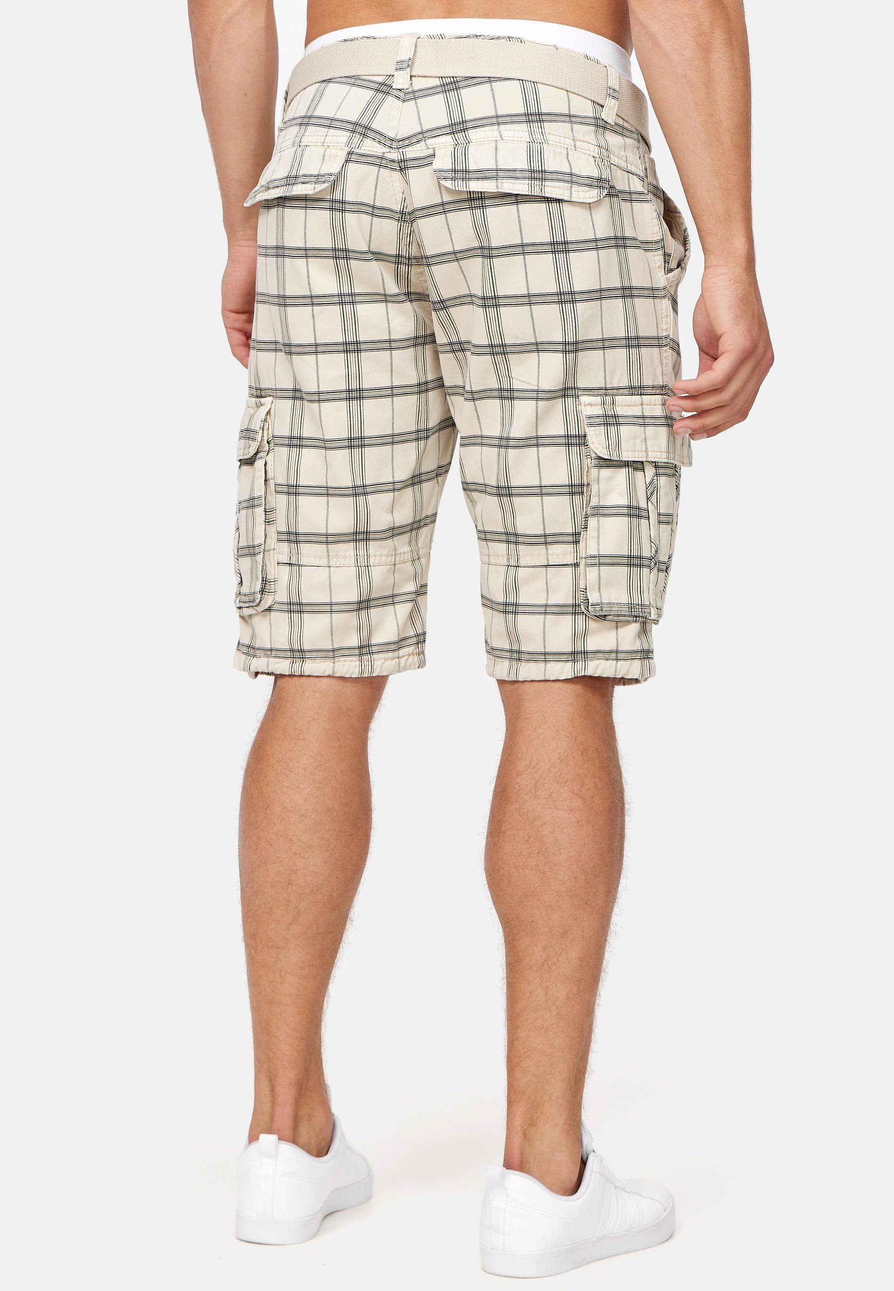 Indicode Cargoshorts Herren Monroe Cargo Cargo Shorts Herrenshorts mit 6 Taschen inkl. Gürtel
