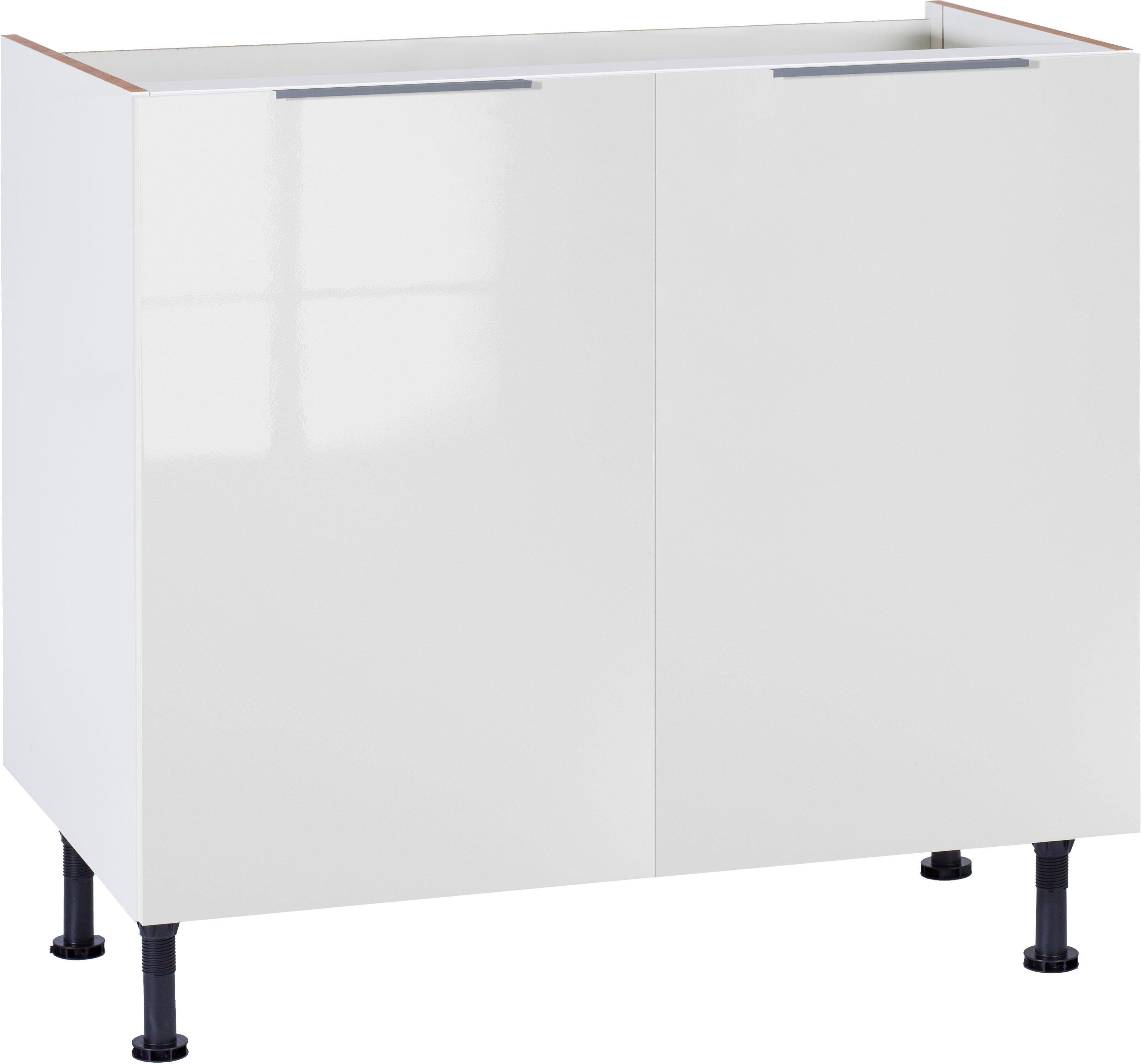 OPTIFIT Spülenschrank Tara, Breite 90 cm weiß Glanz | weiß