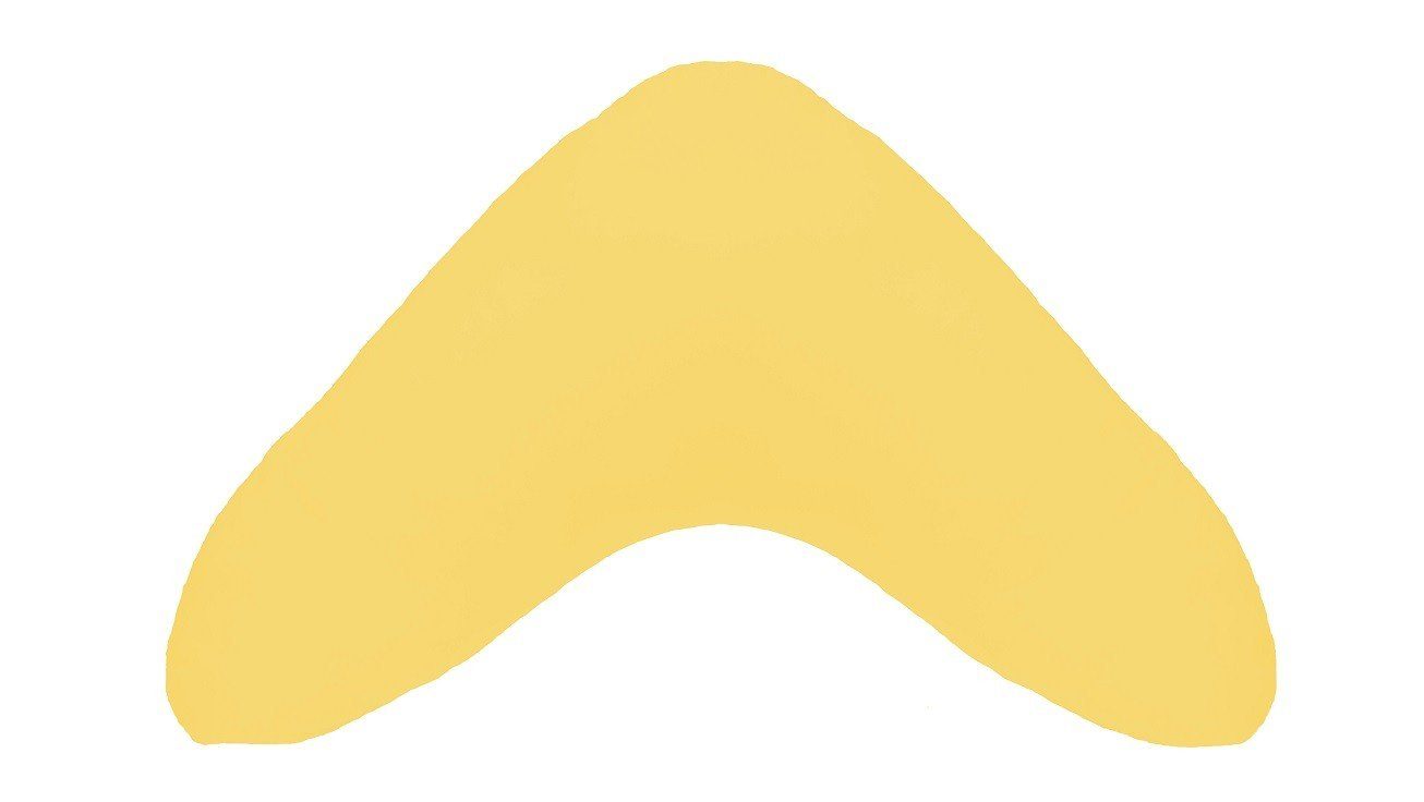 Kissenbezüge Bumerangkissen / Stillkissen für Wasserbetten, DUKAL (1 Stück), aus hochwertigem Doppel-Jersey, 100% Baumwolle, mit Reißverschluss, Made in Germany Gelb