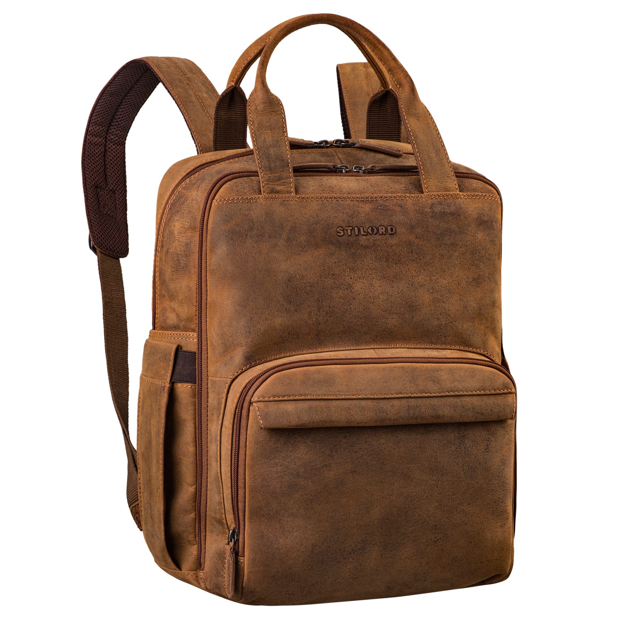 STILORD Notebookrucksack "Niall" Leder Laptop Rucksack 15 Zoll Herren & Damen Rucksacktasche