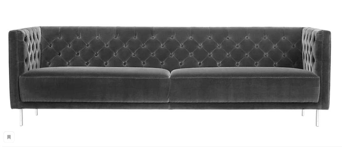 JVmoebel Chesterfield-Sofa Violetter Chesterfield Dreisitzer 3-Sitzer Sofa Luxus Couch Modern Neu, Made in Europe Grau