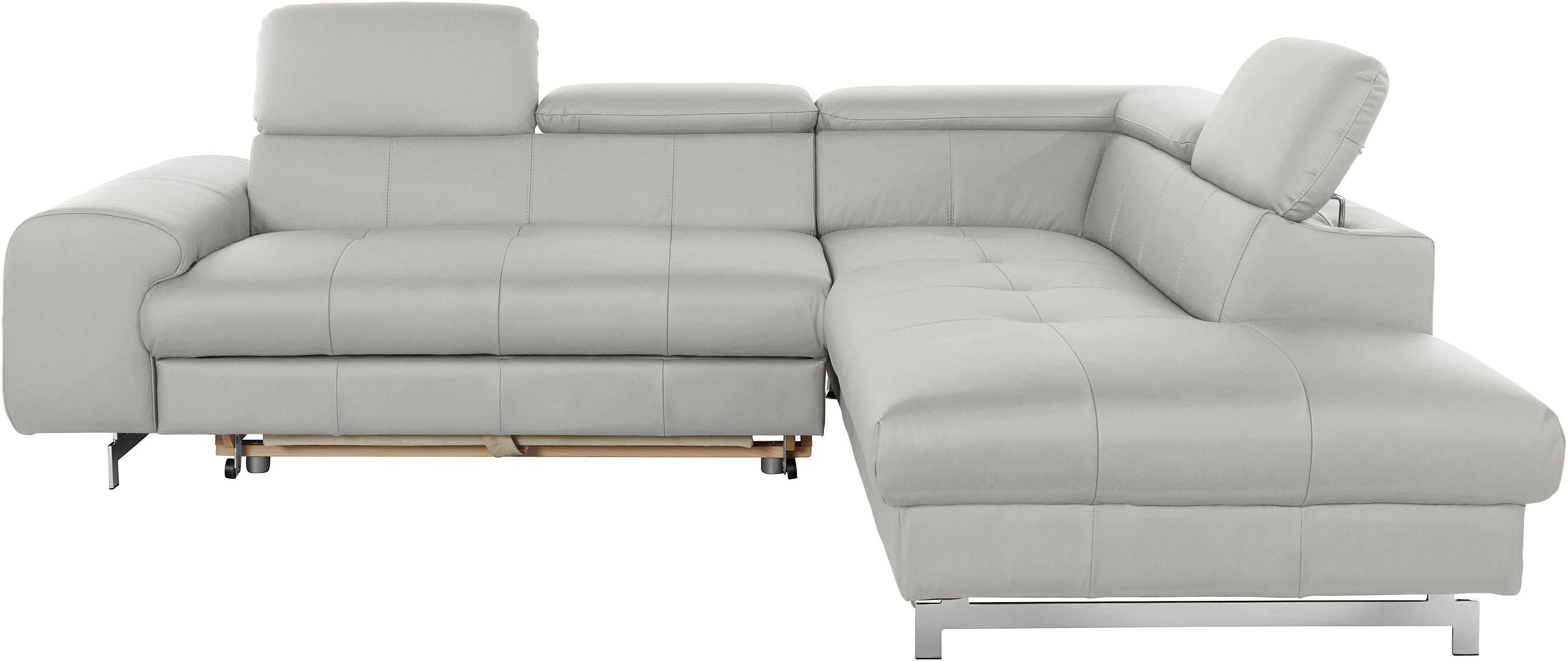 COTTA Ecksofa "Chef L-Form" mit Kopfteilverstellung, edle Metallkufen, wahl günstig online kaufen