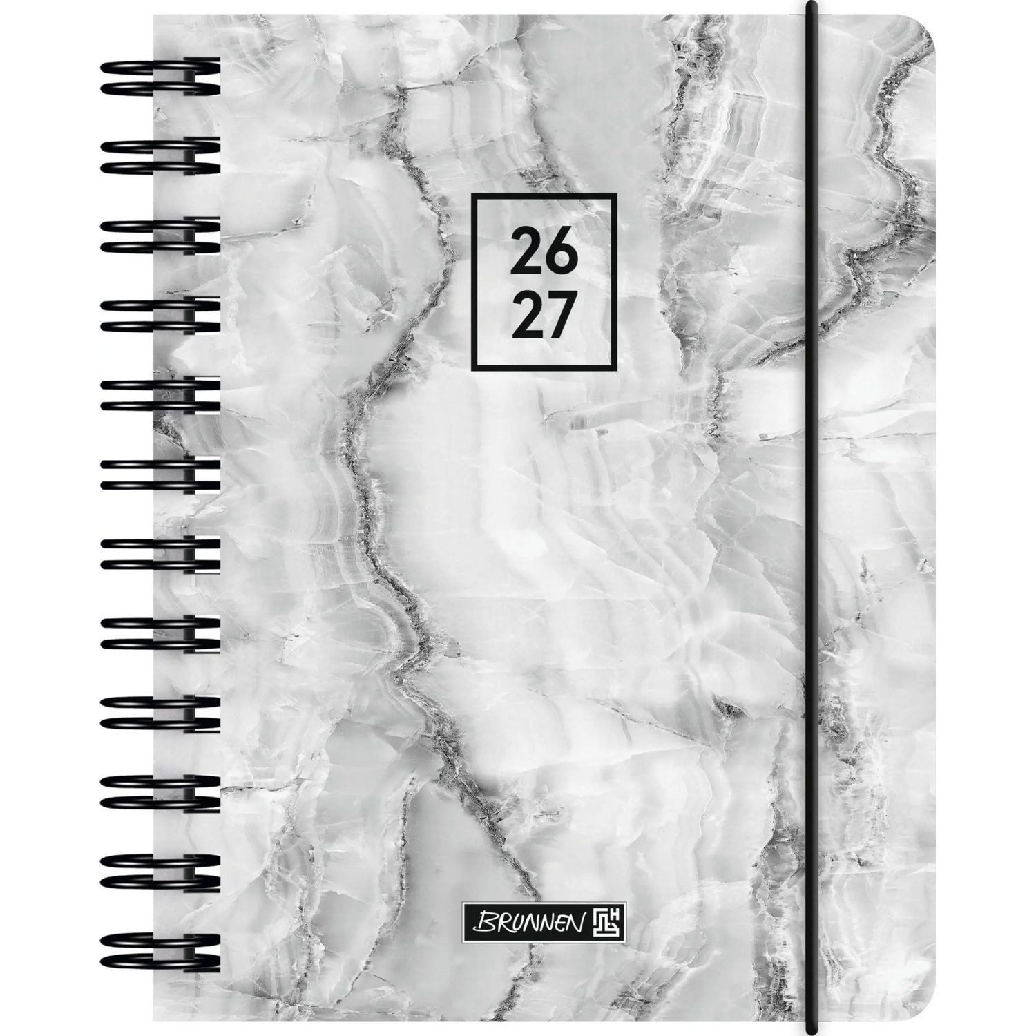 Baier & Schneider Schülerkalender Schülerkalender 2026/2027 "Grey Marble", A6, Kunststoff