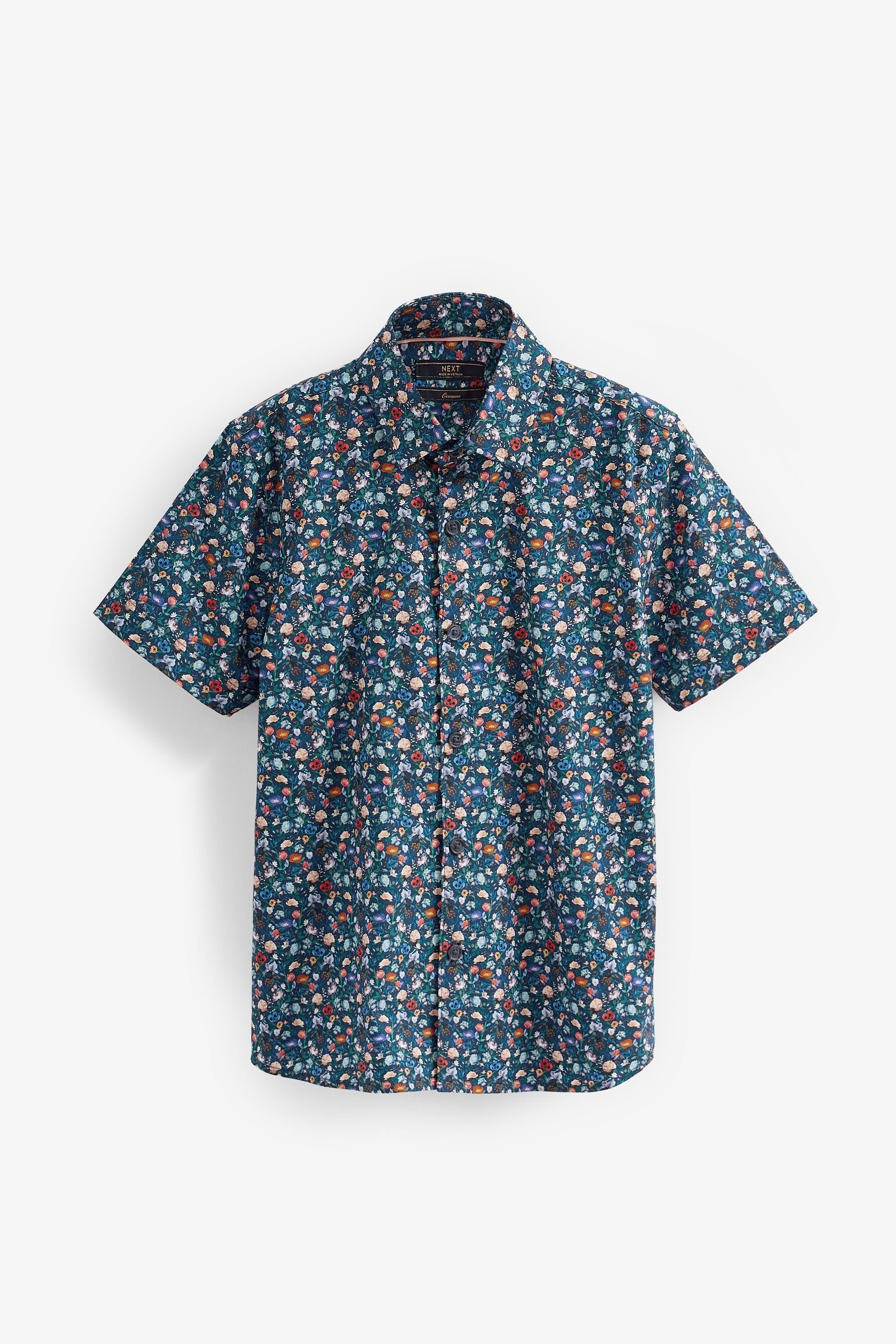 Next Kurzarmhemd Gemustertes Hemd mit kurzen Ärmeln (1-tlg) | Hemden