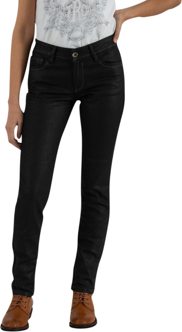 Rokker Motorradhose RT Mid Waist Slim Damen Motorradjeans Knieprotektoren enthalten