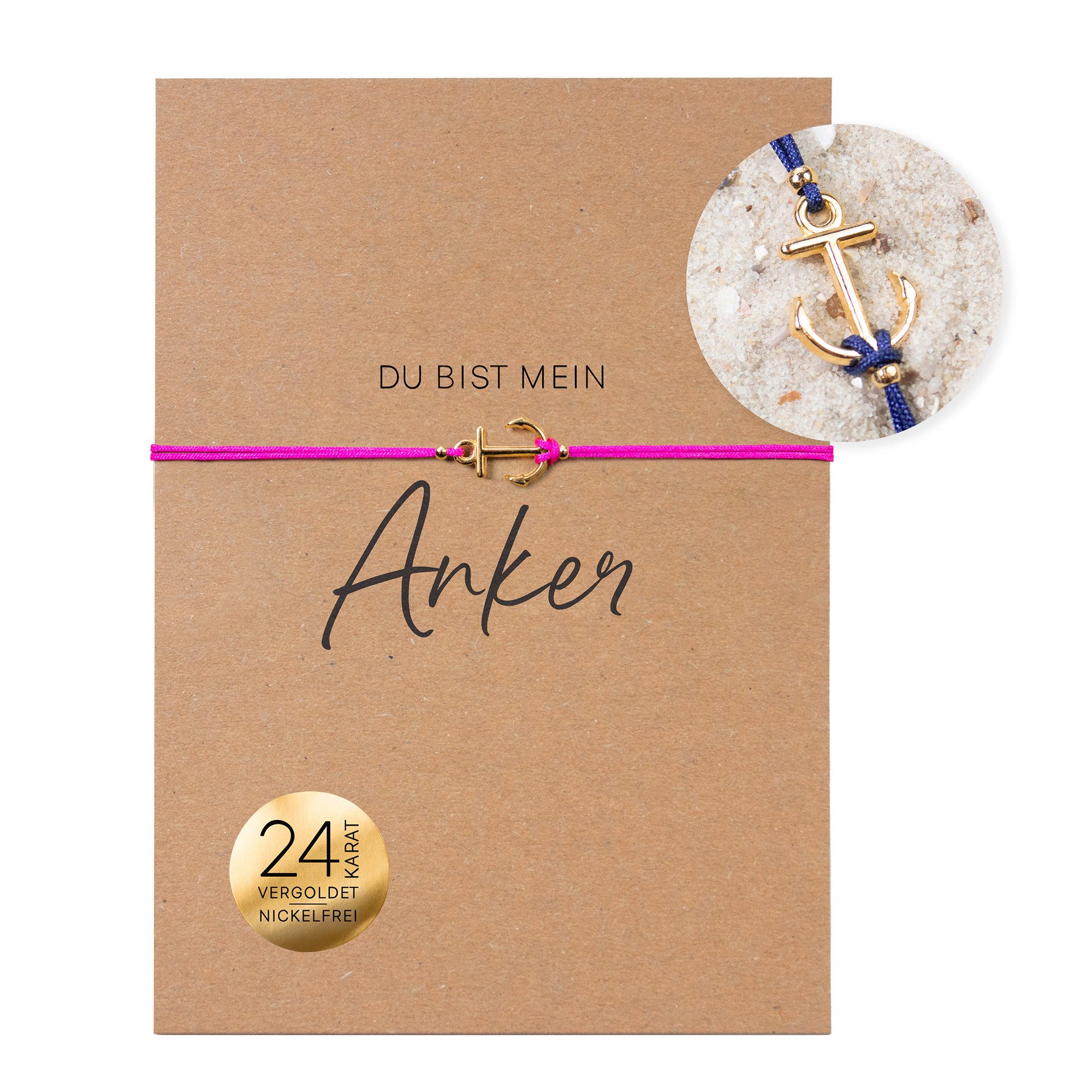 Armband Set Armband auf Karte - Anker - Du bist mein Anker