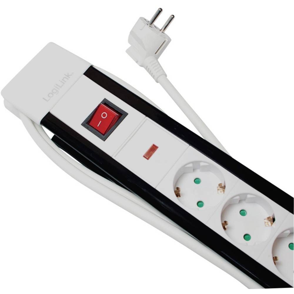 5-fach Steckdosenleiste (5x mit erhöhter Berührungsschutz, Steckdosenleiste, Schalter Schutzkontakt) LogiLink