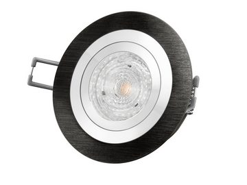 SSC-LUXon LED Einbaustrahler RF-2 LED-Einbaustrahler Leuchte rund Alu schwarz gebuerstet, 4,9W, Neutralweiß