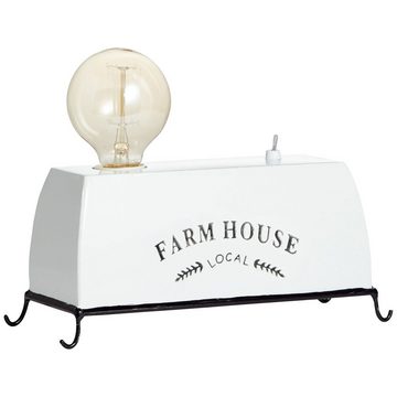 Brilliant Tischleuchte Farm Life Weiß max. 30W E27 ohne Leuchtmittel mit Schalter, ohne Leuchtmittel