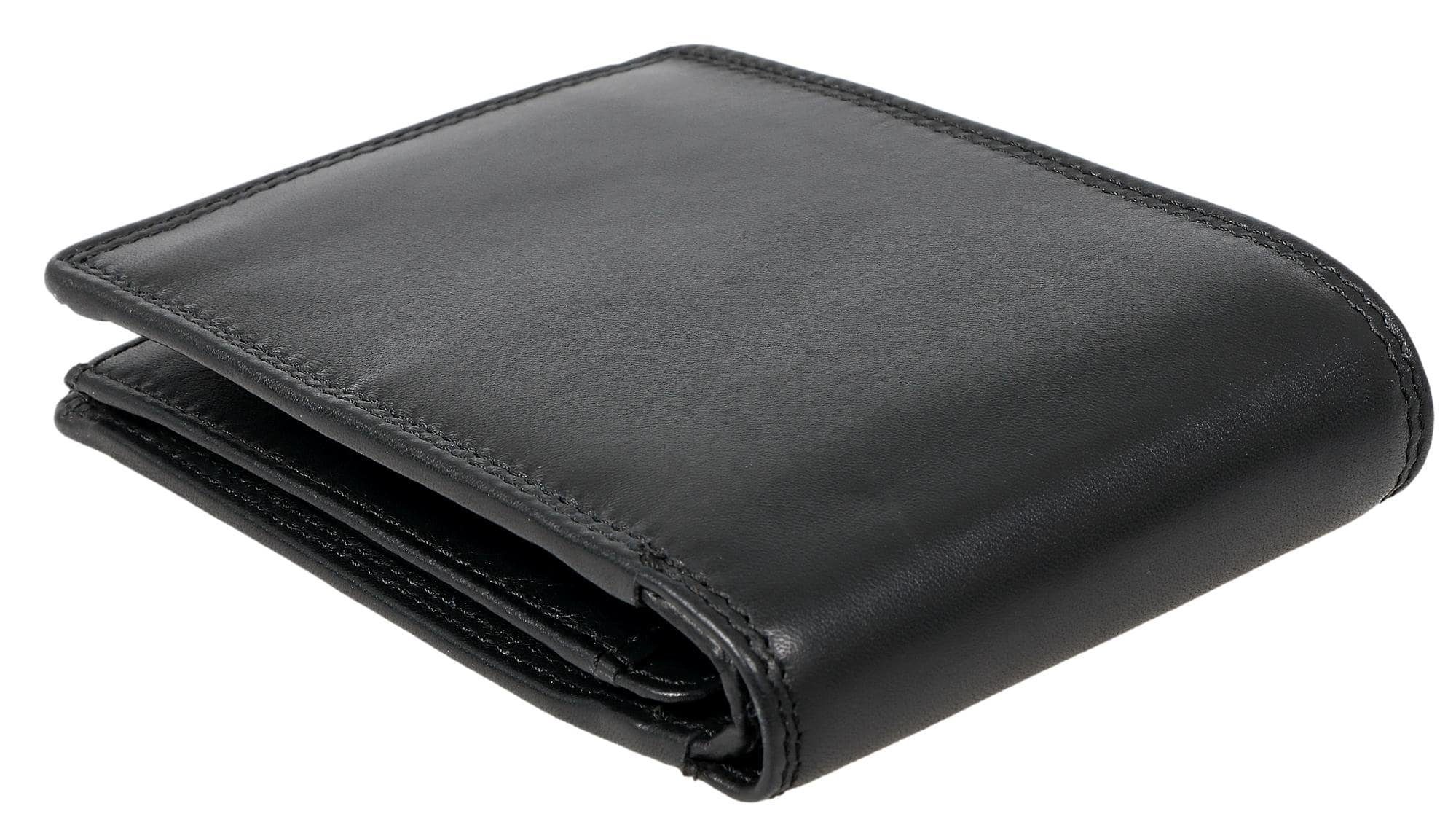 Brown Bear Geldbörse Modell mit Reißverschlussfach, Schwarz aus 8005 Nappa Farbe Herren 9 mit Kartenfächern Schwarz Echtleder Portemonnaie