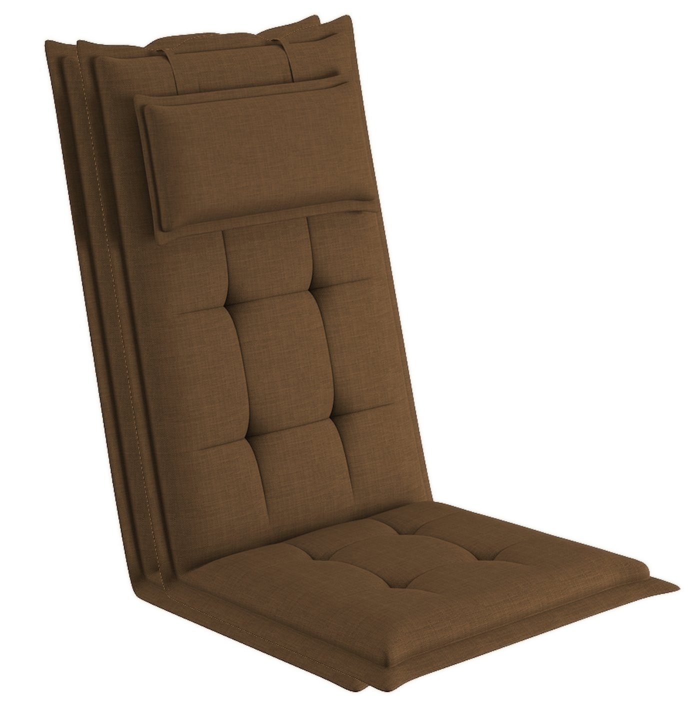 sunnypillow Hochlehnerauflage Gartenstuhlauflagen mit abnehmbarem Kopfpolster 120x50x9 cm, (2 St), Auflage Polsterauflagen UV-Lichtecht