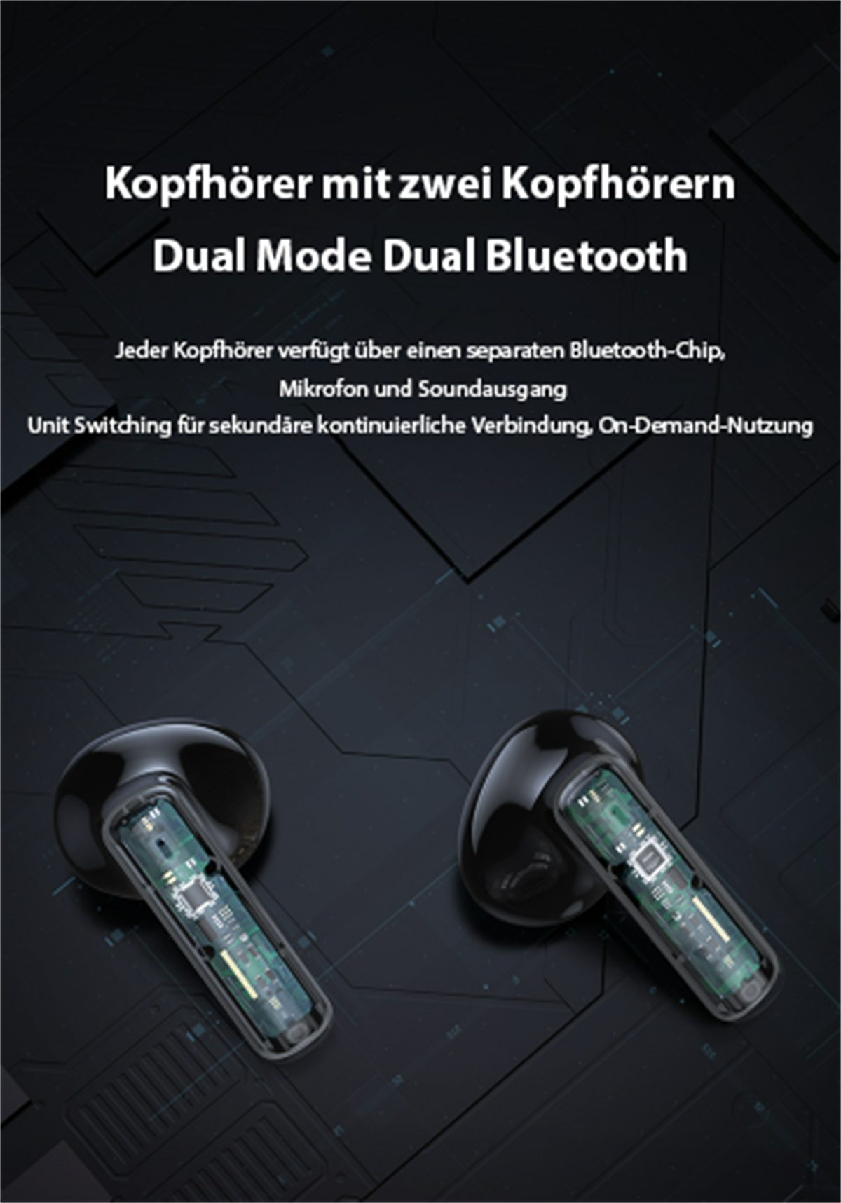 carefully selected Kabellose In-Ear-Kopfhörer, intelligente Geräuschunterdrückung In-Ear-Kopfhörer Akkulaufzeit Geräuschunterdrückung) + Schwarz 30 intelligente + lange (Bluetooth 5.3 Stunden