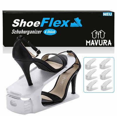MAVURA Schuhstapler ShoeFlex Schuhstapler Schuhorganizer Schuhschrank Schuhordner Regal, Schuhhalter für 50% mehr Platz im Schuhregal! 6er Set