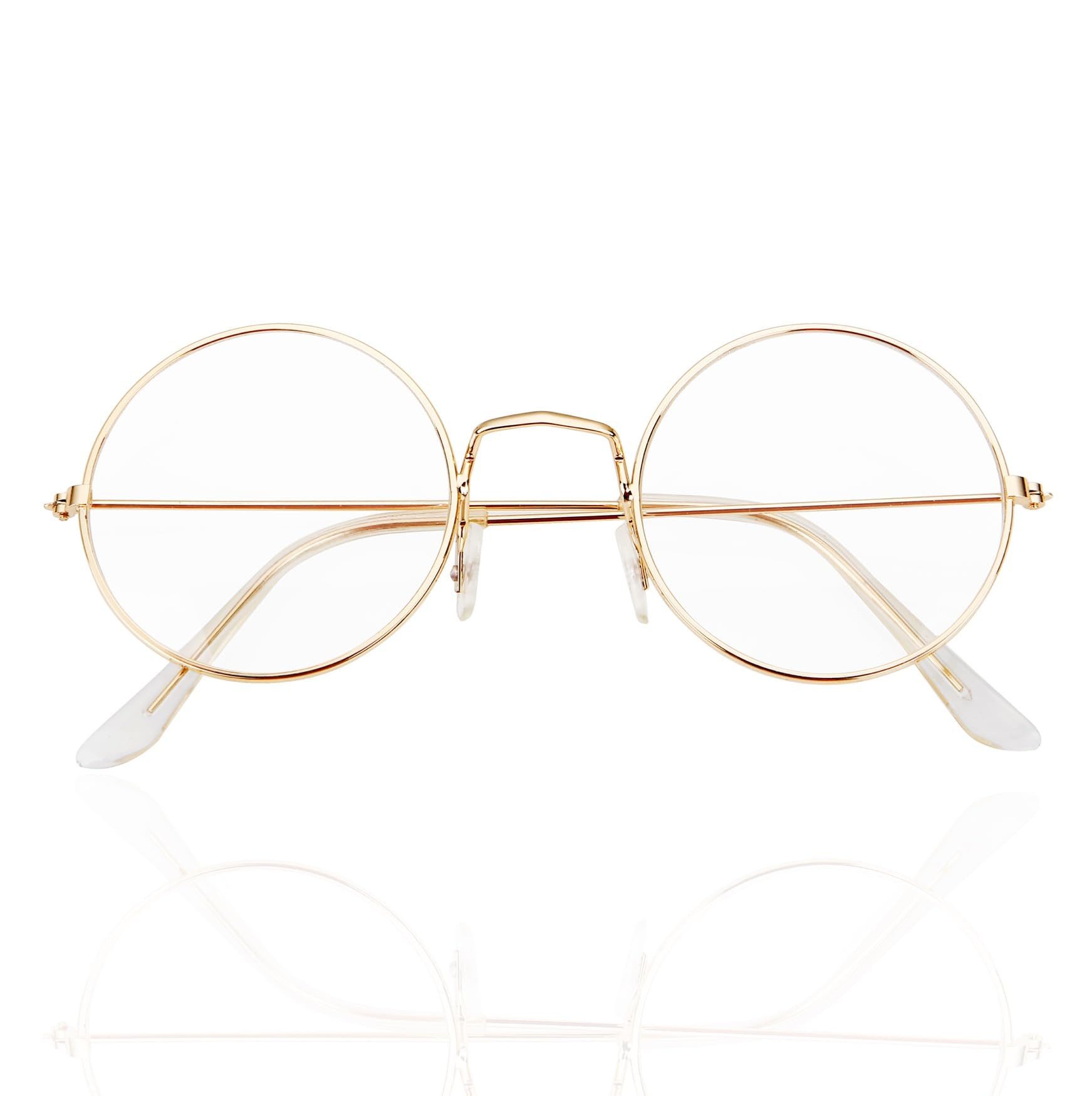 Kostüm 1x Weihnachtsmannbrille - Nikolausbrille - rund Nickelbrille