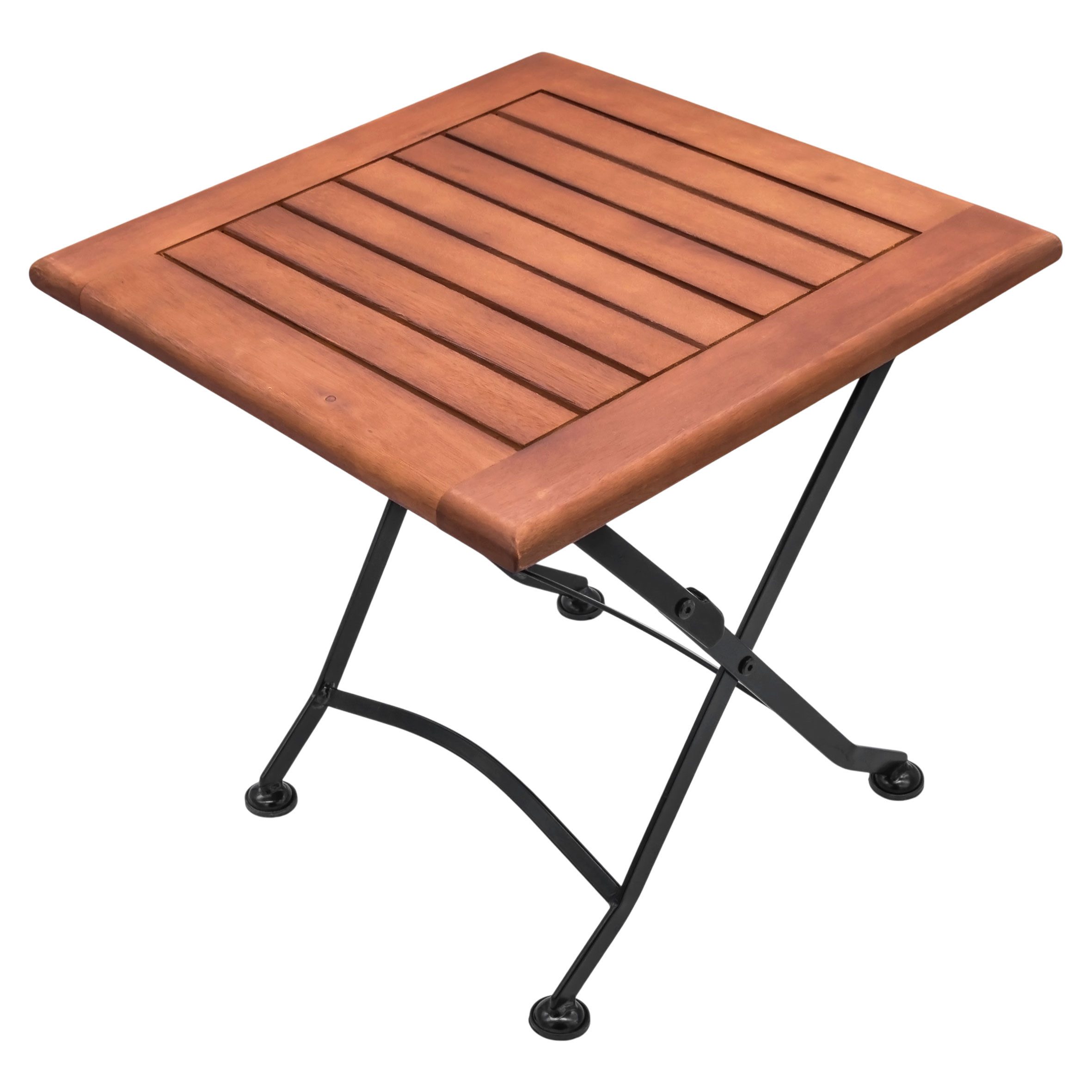 Spetebo Gartentisch Holz Klapptisch mit Metall Gestell 45 cm (Packung, 1-St., Tisch Klappbar), Beistelltisch Gartentisch Dekotisch