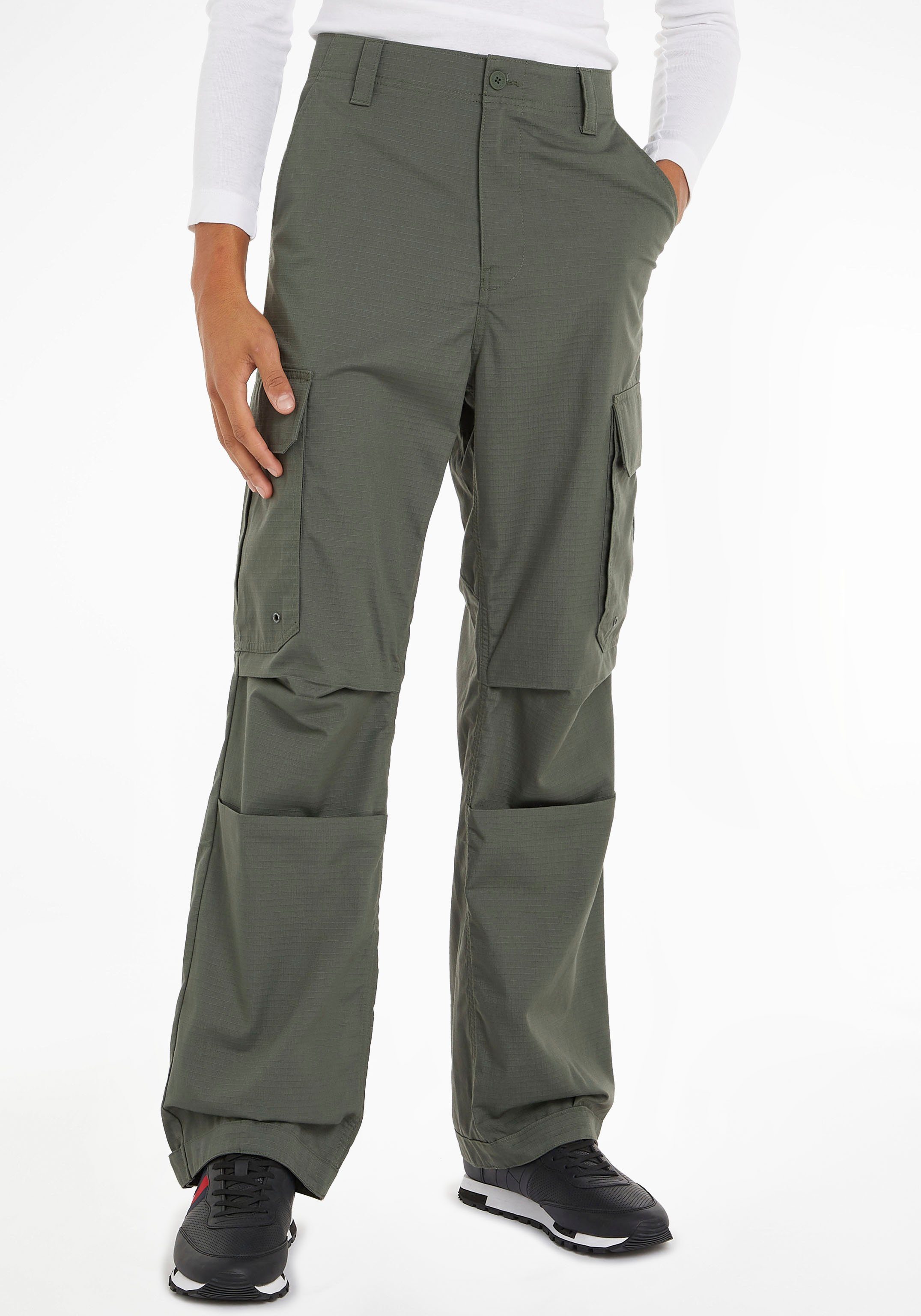 AIDEN Jeans CARGO mit Struktur Cargohose Stoff PANT Avalon BAGGY TJM im Green Tommy feiner