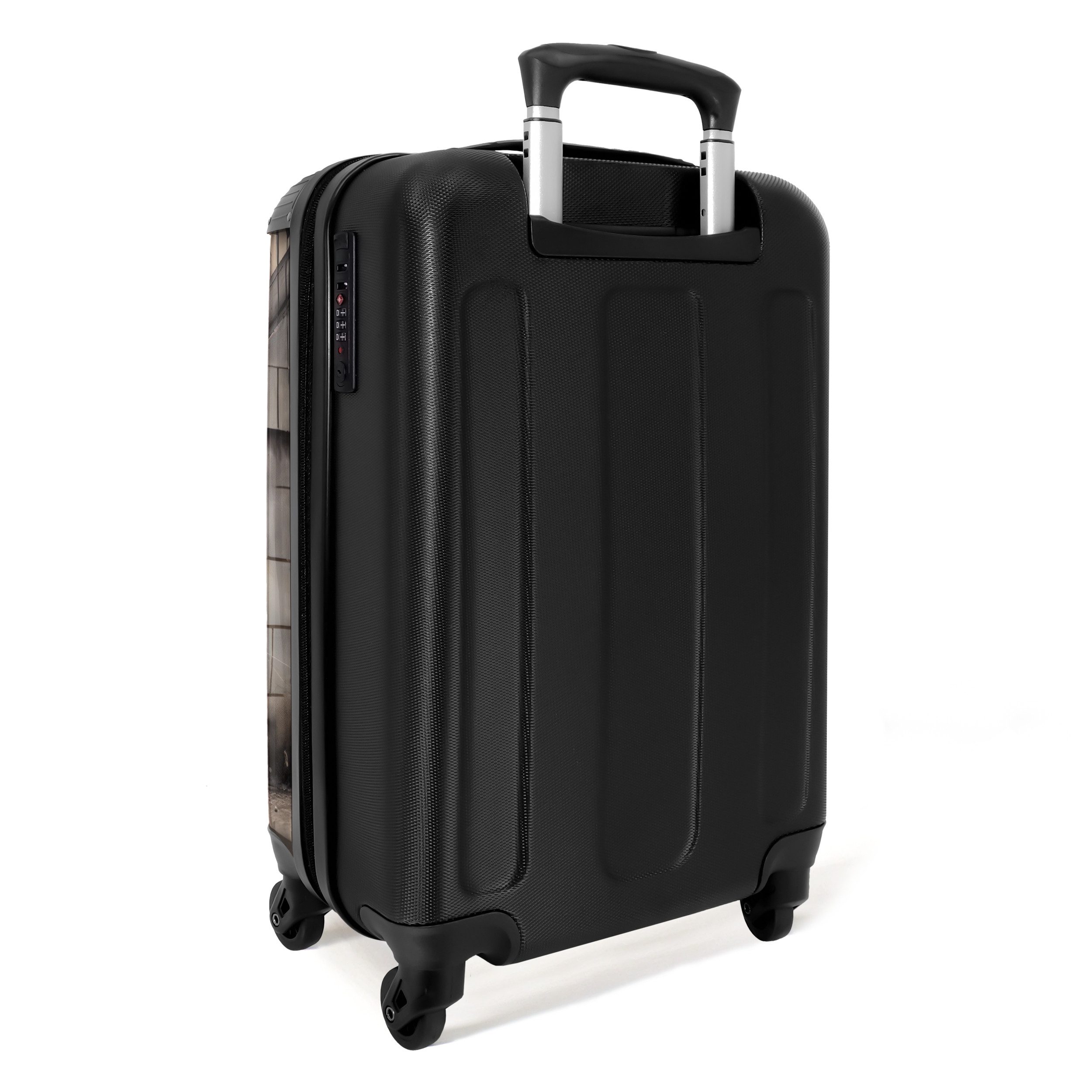 NoBoringSuitcases.com© Hartschalen-Trolley Mädchen mit Luftballons 55x35x20cm, 4 Rollen, Reisetasche mit Rollen, Koffer Handgepäck Flugzeug