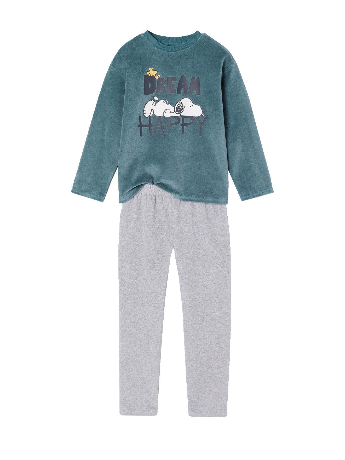 vertbaudet Schlafanzug Samt-Schlafanzug Kinder SNOOPY