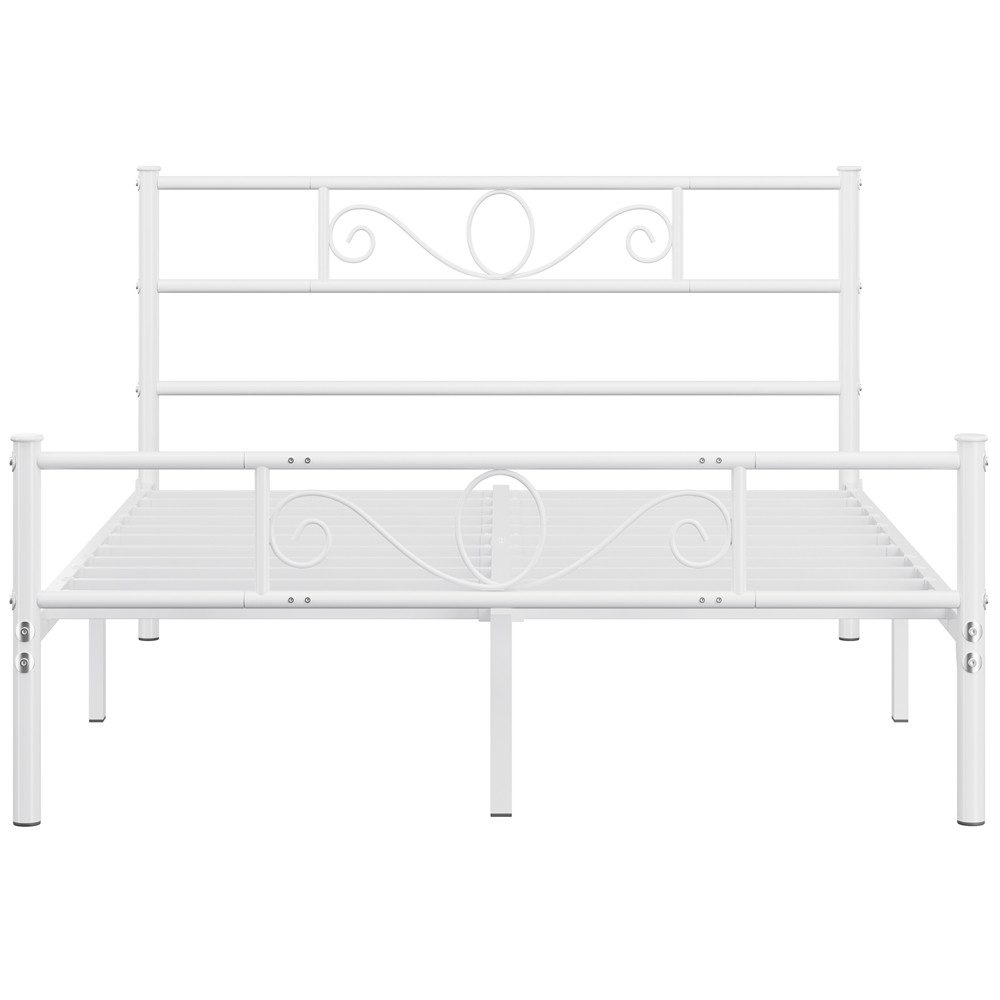 Yaheetech Bettgestell Metallbett mit Kopfteil, Einzelbett/Doppelbett Metallbettrahmen, 90/140/160 cm (B)