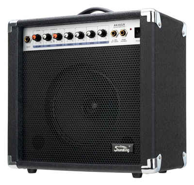 Soundking AK20GR Gitarrenverstärker Verstärker (Anzahl Kanäle: 2 (Clean und Overdrive), 60 W, Gitarrencombo - 8" Speaker - Echter Federhall (Reverb)