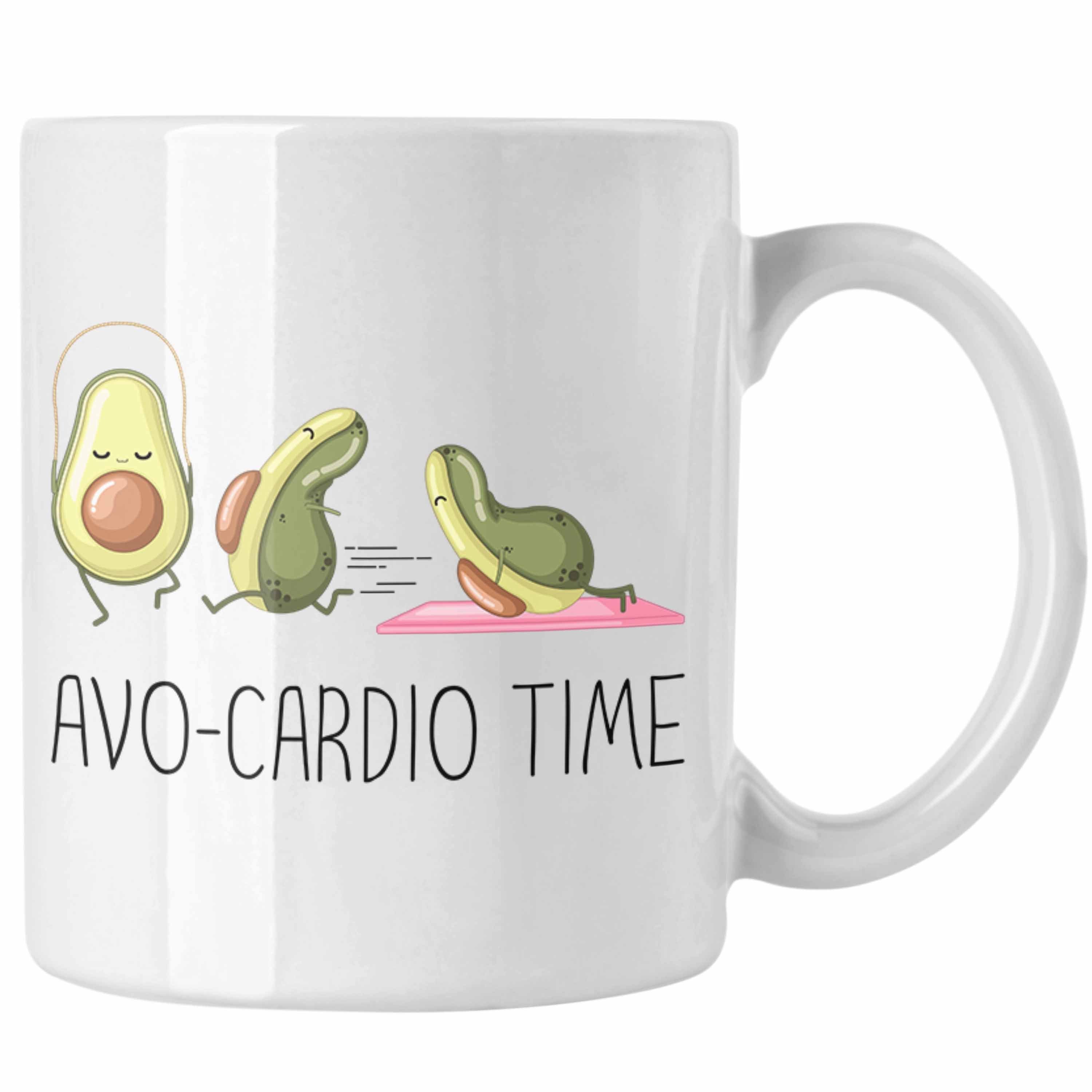 Trendation Tasse Fitness-Enth Time" Geschenk Weiss Lustige Lustiges Fitness-Tasse "Avo-Cardio