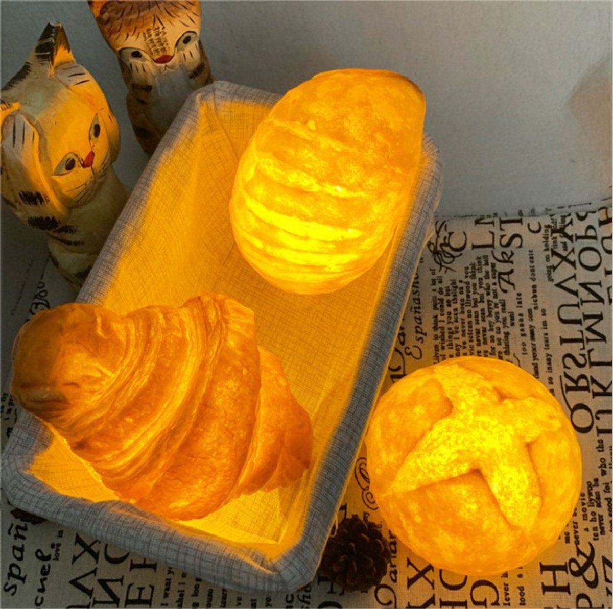 Croissant carefully Nachttischlampe LED-Nachtlicht Lampe, Nachtlicht Brotförmiges selected und dekorative