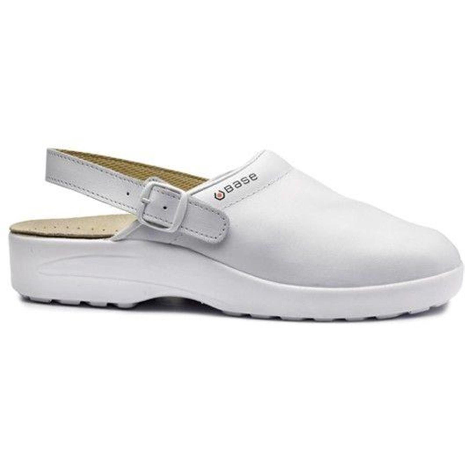 Hygiene Clog "Radon" Leder weiß Sandale